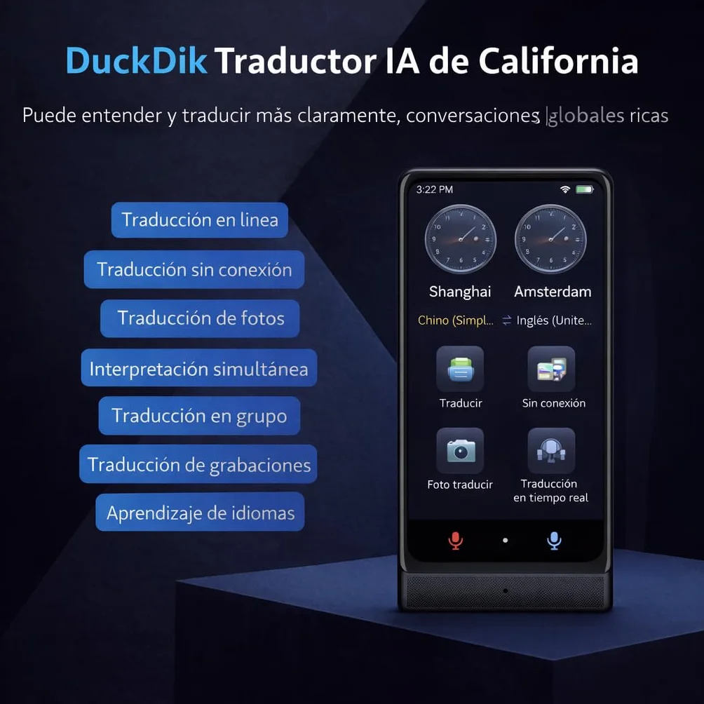 California, Traductor de Idiomas Instantáneo de Voz 2026, Traductor Simultáneo Sin WiFi, Pantalla Táctil 4 Pulgadas, Aleación de Aluminio, 142 Idiomas Online 22 Offline, Traductor Portátil