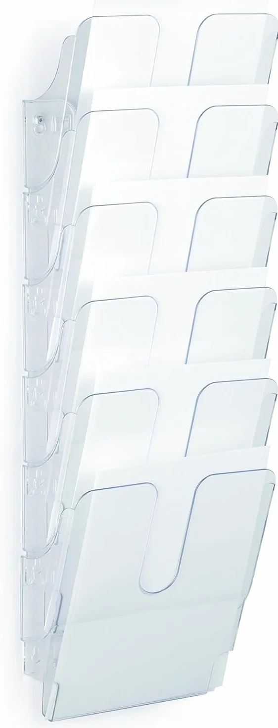 Juego de dispensadores de folletos Flexiplus 6 retrato A4 transparente