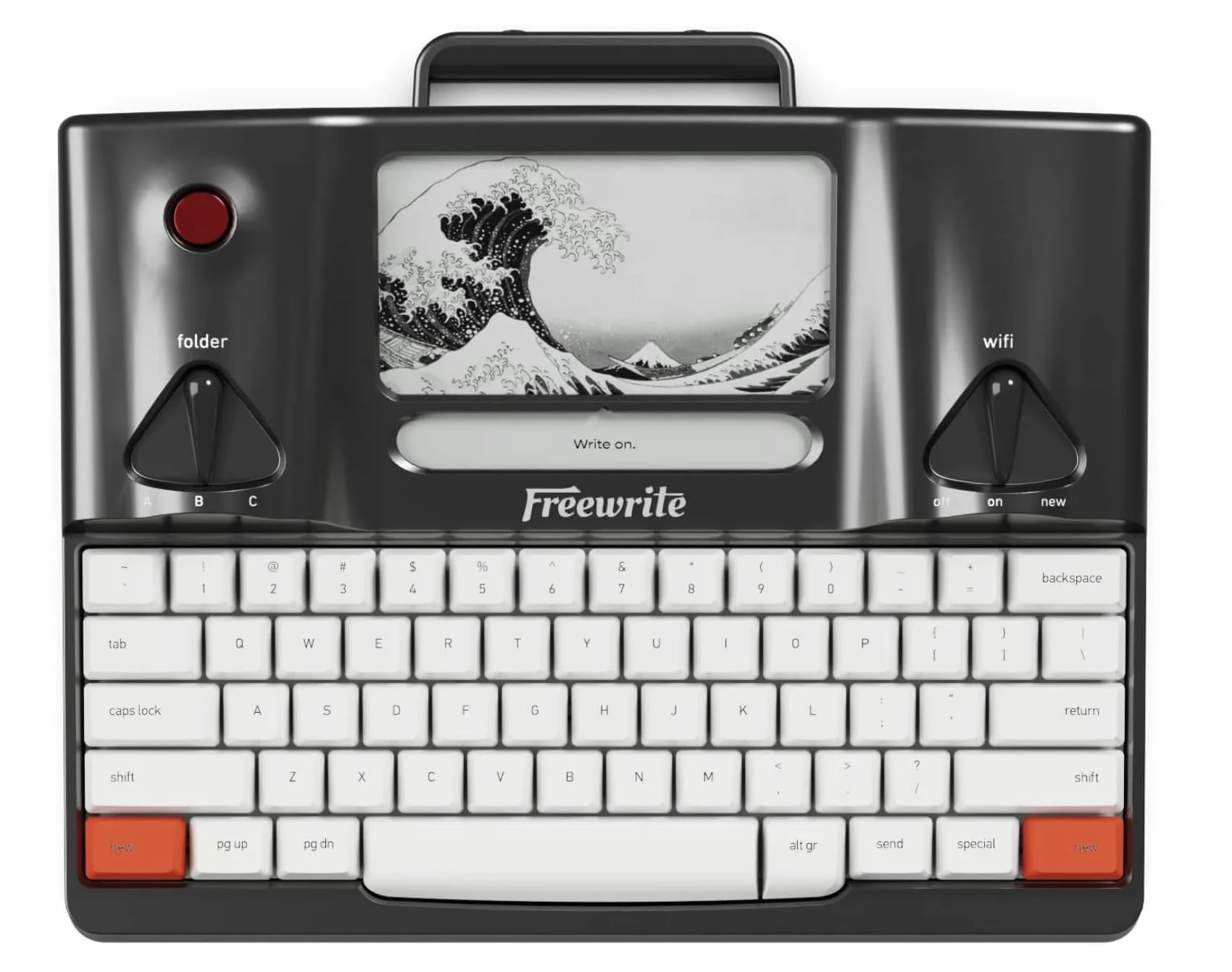 Astrohaus Freewrite - Máquina de Escribir Inteligente de 3ª generación, Herramienta de Escritura sin distracciones con Pantalla de Tinta electrónica iluminada, Teclado mecánico y sincronización Wi-Fi