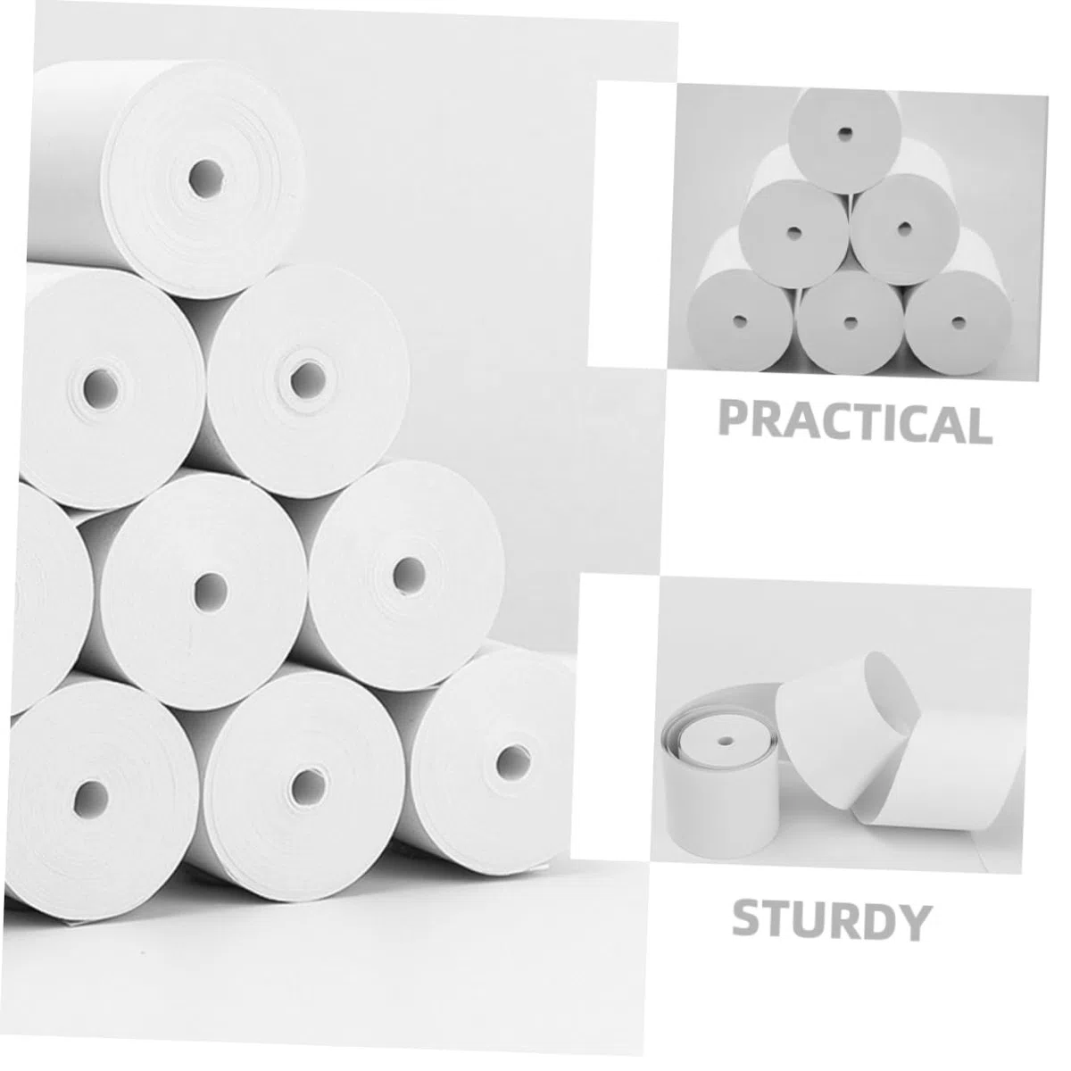 25 Rollos de Papel Térmico para Impresora de Tickets Blanco Almacenamiento Cómodo 57 Mm