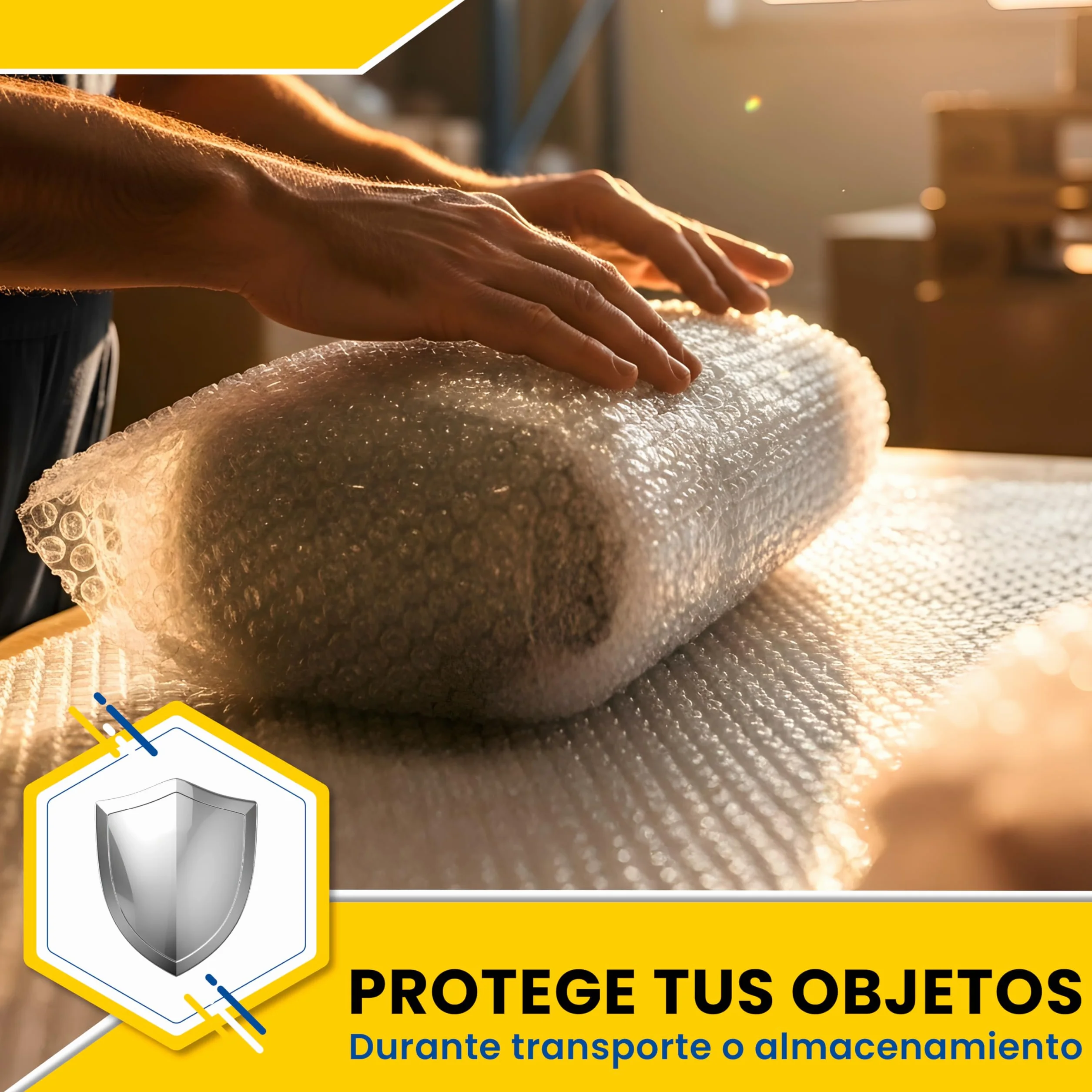 Rollo de Papel Burbuja 50cm x 100m Protección Mudanza Embalaje