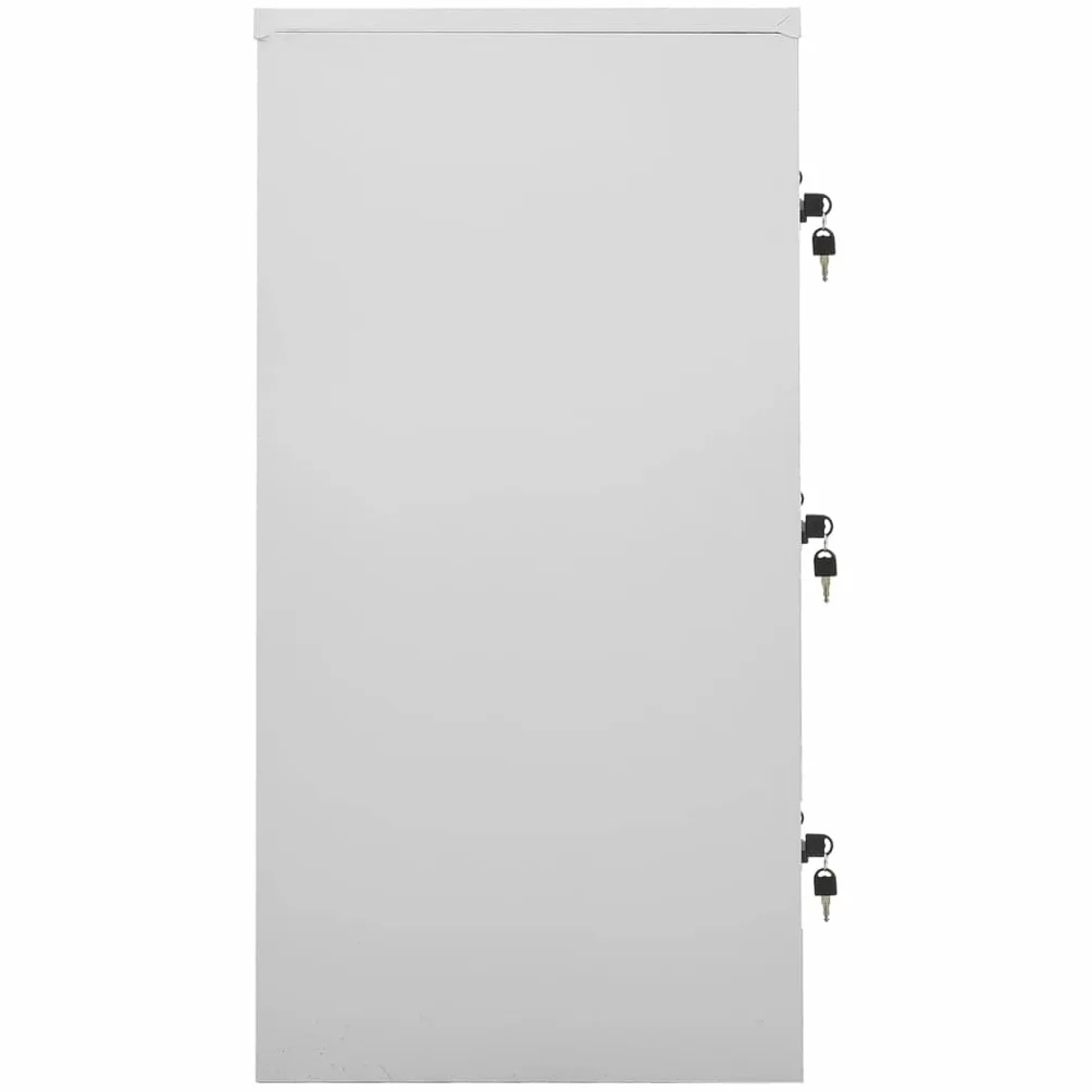 vidaXL Armario Taquilla Metálico 90x45x92,5 cm Acero Gris Claro Rojo