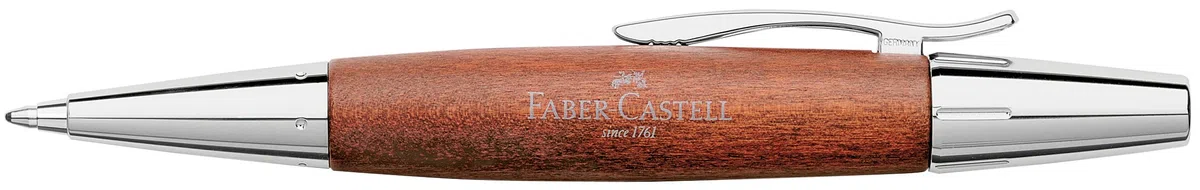 Faber-Castell 148382 - Bolígrafo E-motion - Cuerpo en Madera de Peral - Marrón Coñac - Trazo B
