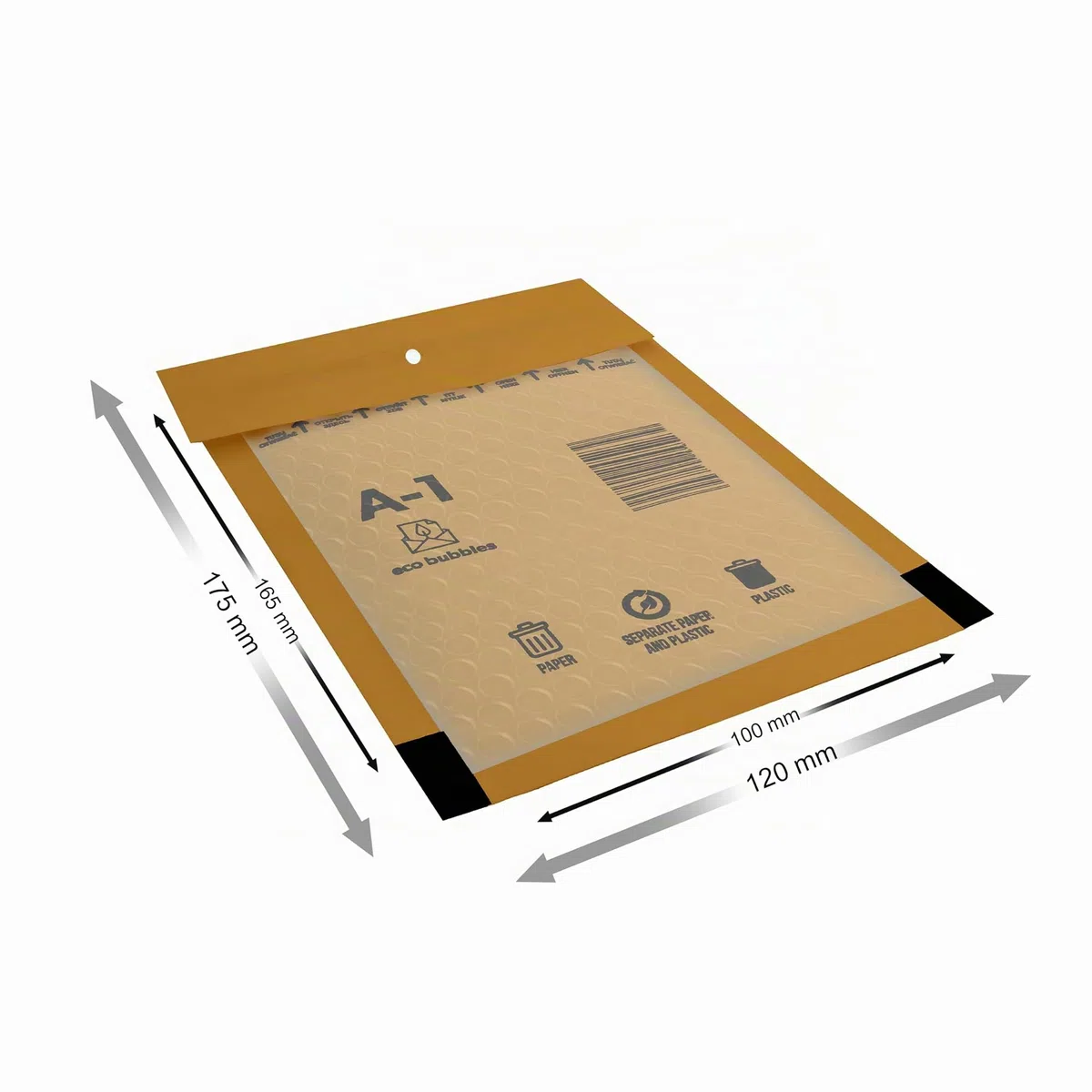 200 sobres acolchados con burbujas autoadhesivos, A1 (120 x 175 mm), cierre autoadhesivo, 200 unidades