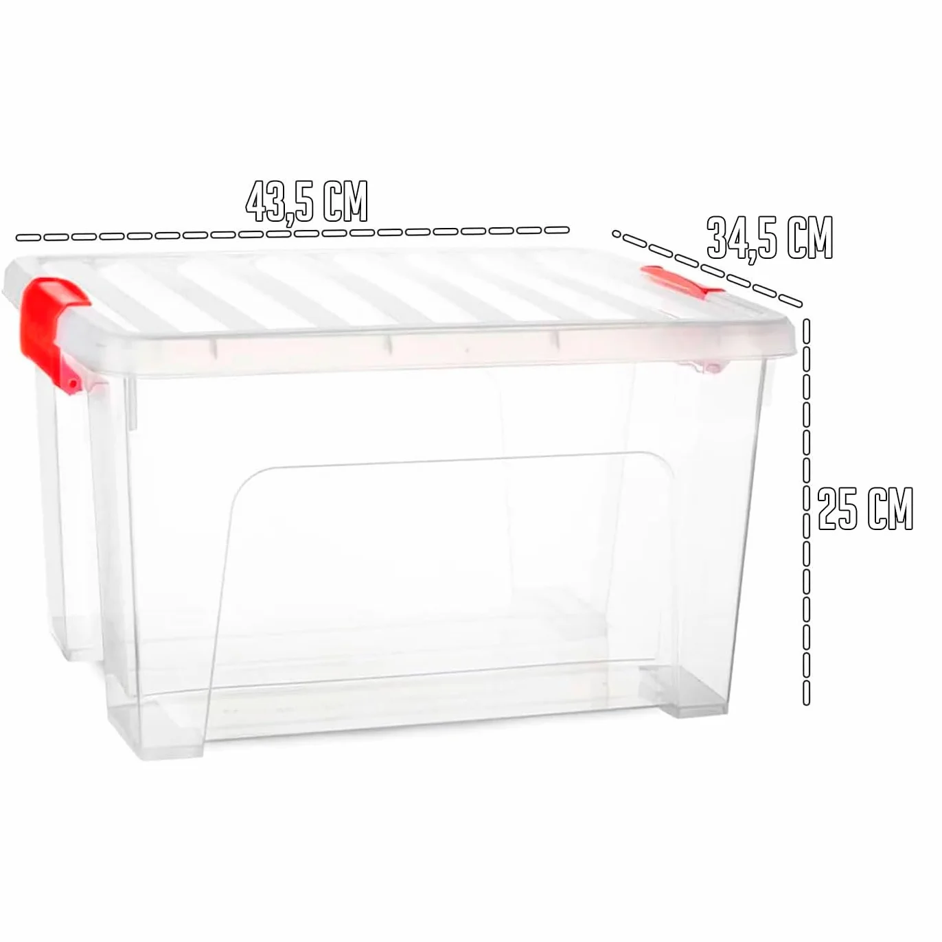 Acan Tradineur - Pack de 6 Cajas de almacenamiento KLIP K2 - Fabricado en plástico - Contenedor para almacenar Libros, ropa, mantas - 34,5 x 43,5 x 25 cm - 25 Litros