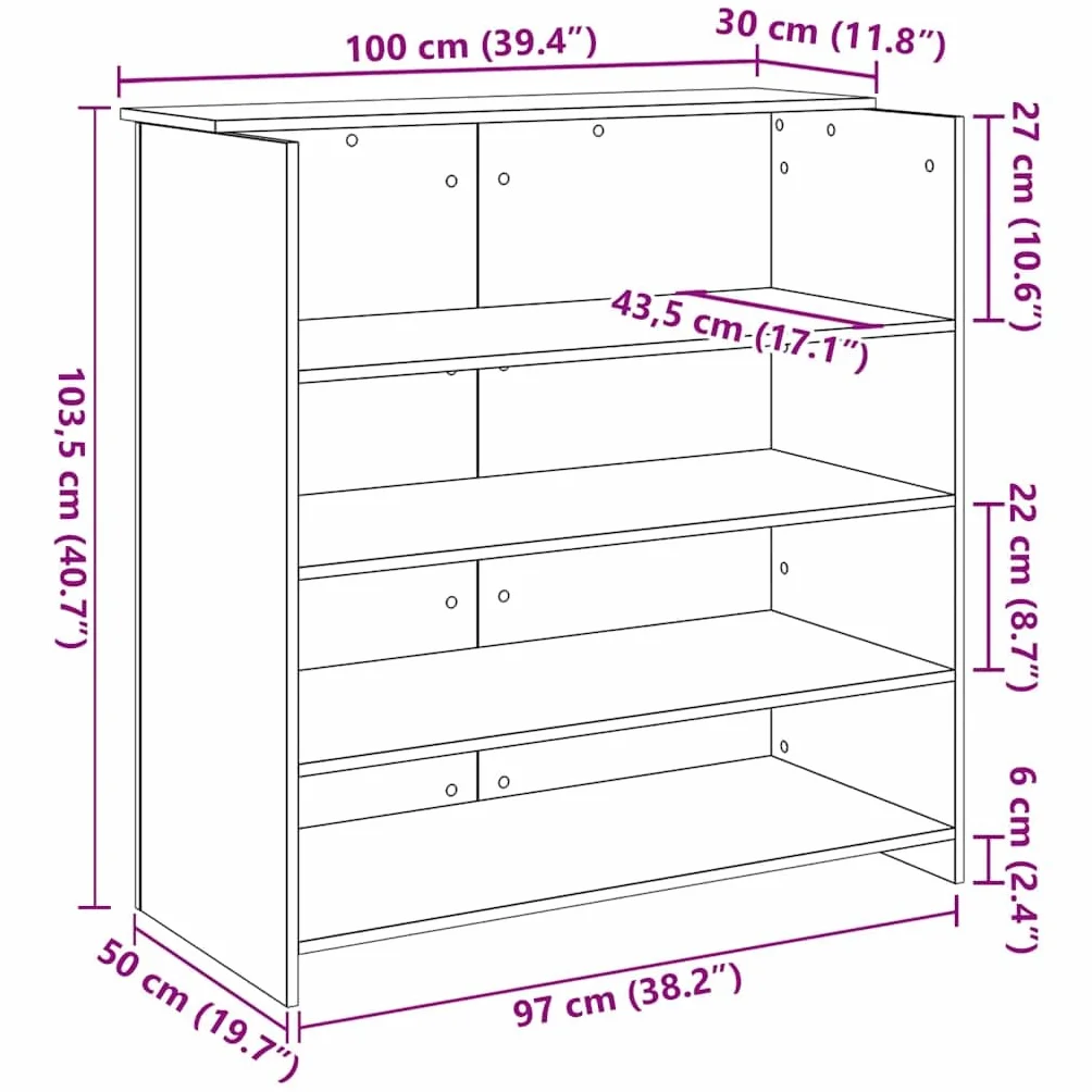 vidaXL Mostrador de recepción Roble artisian 100x50x103,5 cm, mostrador de recepción, mostrador de recepción de Oficina, mostrador de Caja