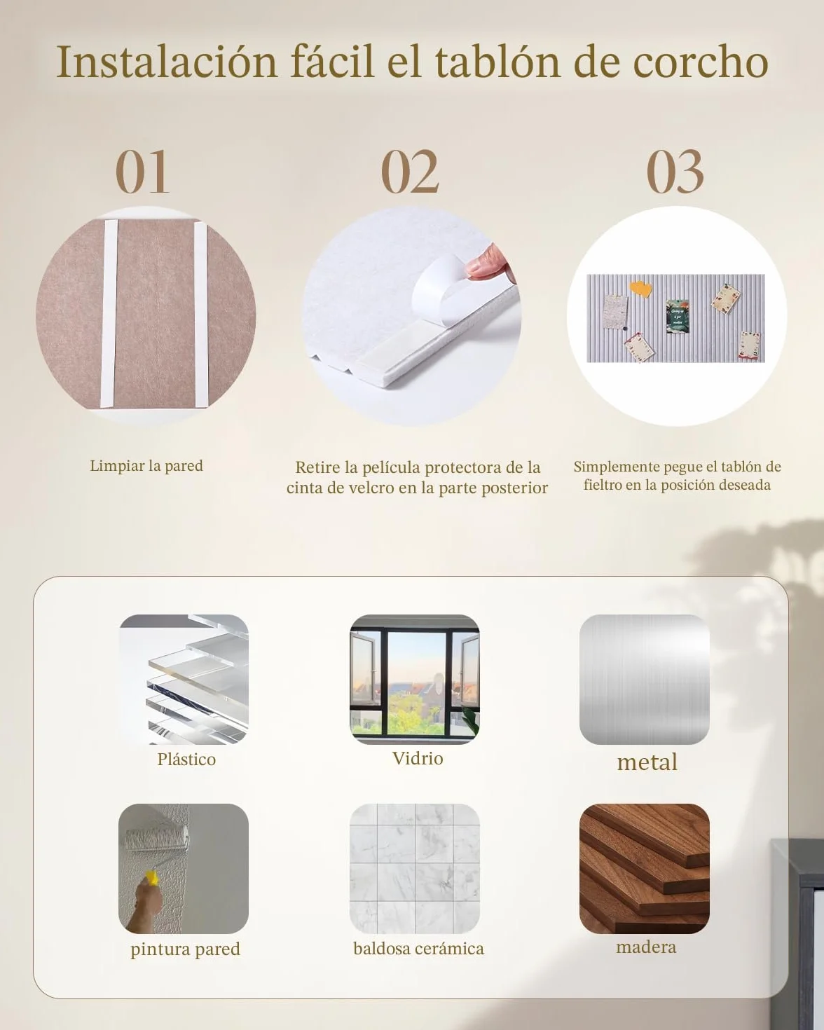 Tablero de Anuncios Grande 120 x 80 cm, Fieltro Decorativo, Plegable 0,9 cm de Grosor Con Cinta Autoadhesiva, Tablero de Visión Para Escuela, Hogar