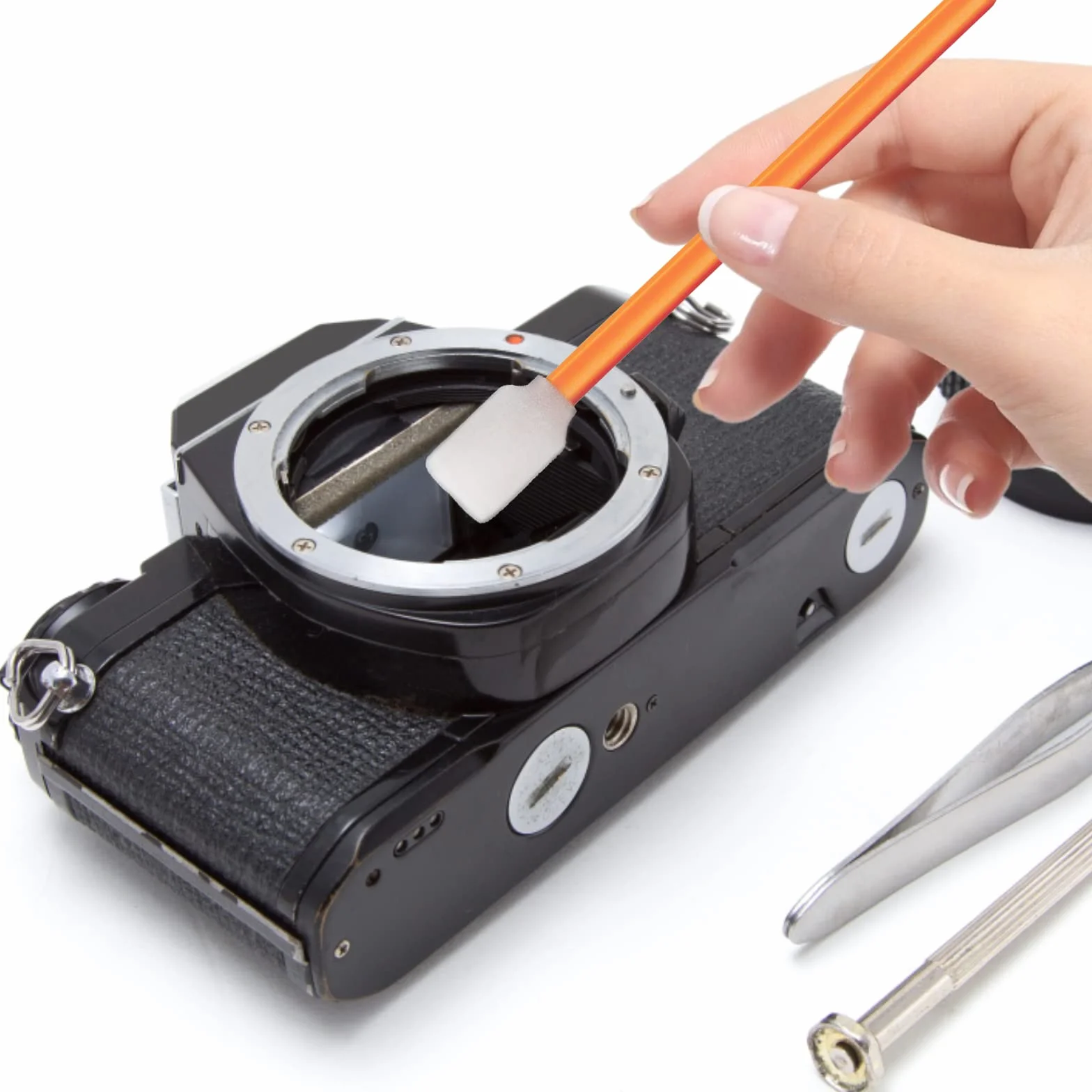 200pcs 5.11" BVN Bastoncillos de Limpieza, Kits de Bastoncillos de Espuma para Impresoras de Inyección de Tinta, Cabezales de Impresión, Cámaras, Lentes Ópticos y Equipos Ópticos (Naranja).