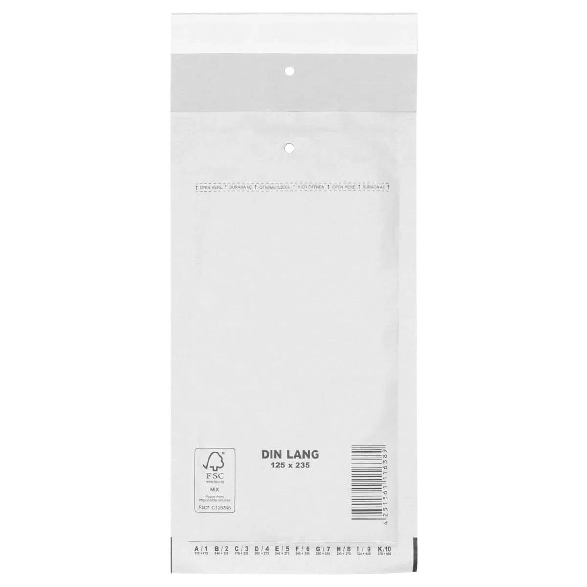 verpacking sobres burbuja 125x235 mm DIN largo sobres blancos - sobre burbuja sobres acolchados autoadhesivos 50 unidades