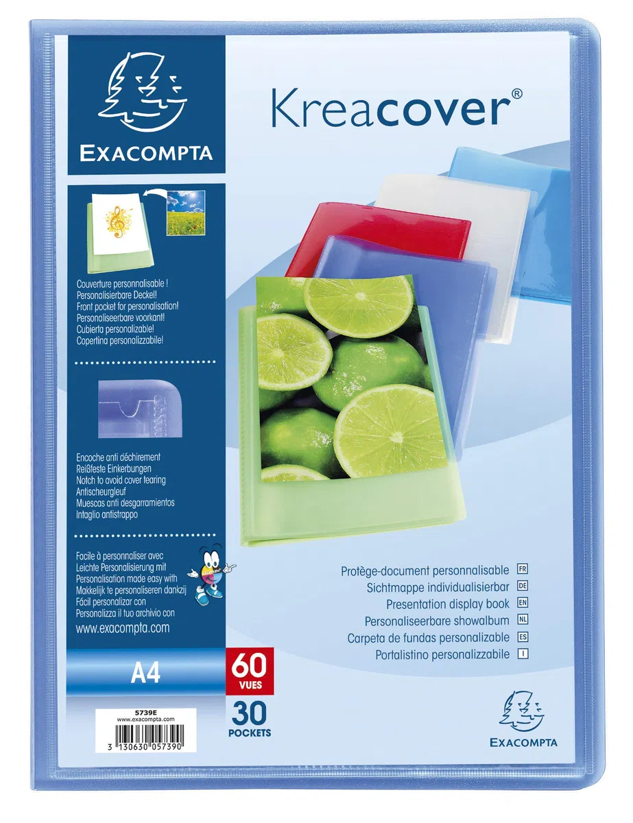 Exacompta 5739E - Lote de 12 carpetas de 30 fundas, A4, multicolor