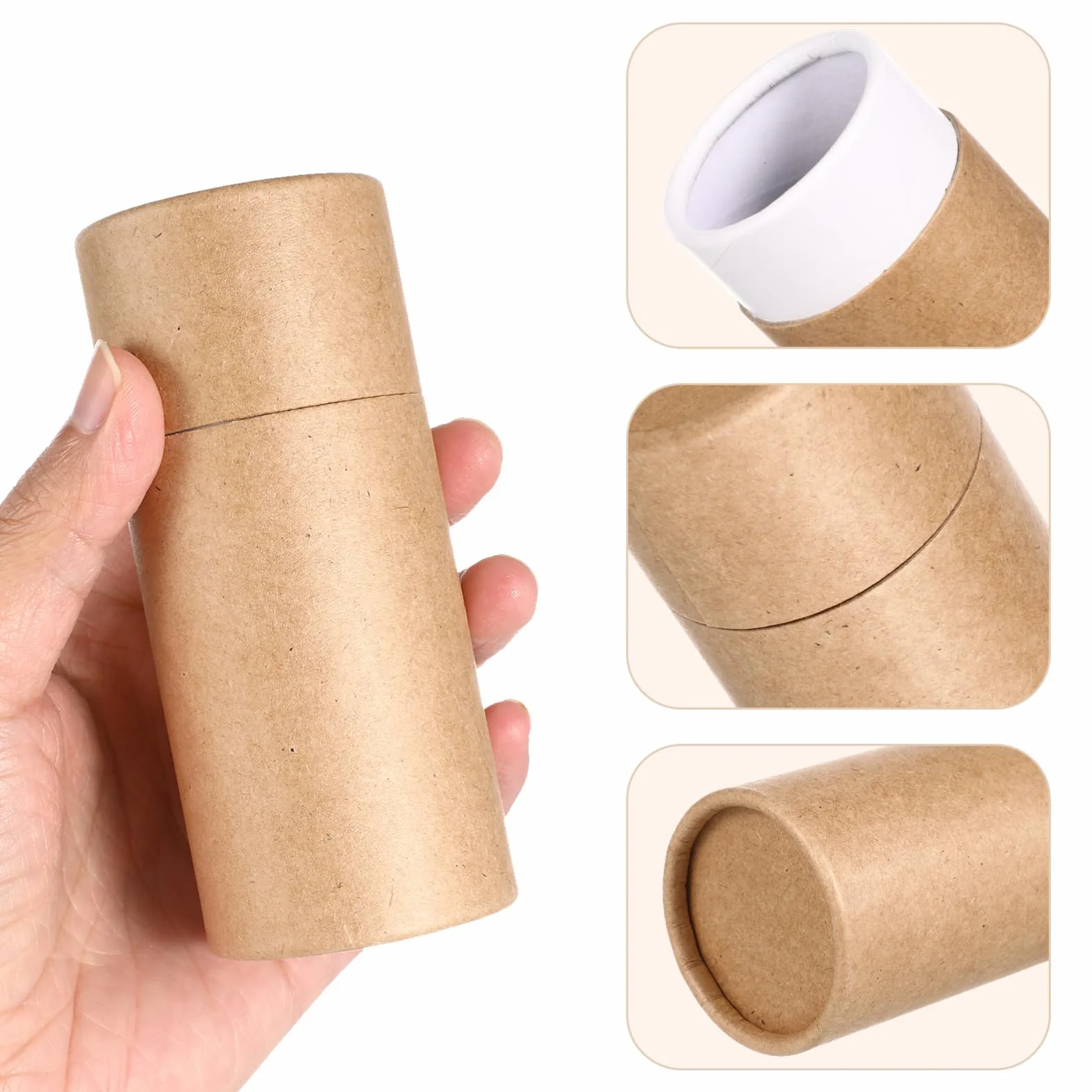 COHEALI 40 Piezas Caja Tubo de Papel para Aceite Esencial Tubos de Embalaje Kraft con Tapas