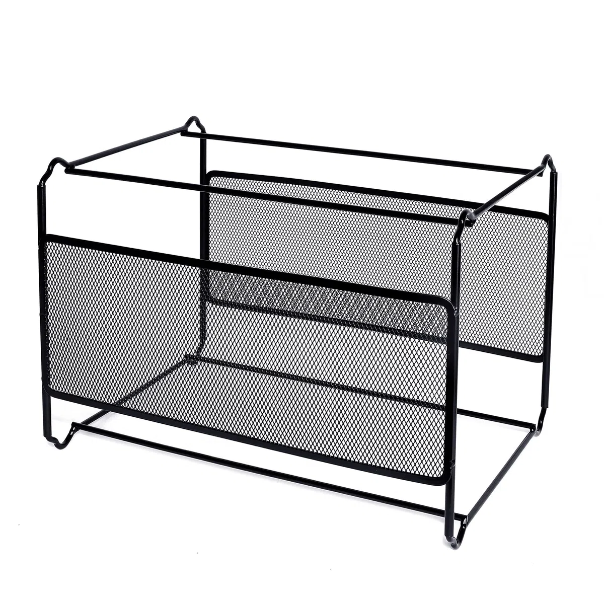 Marco para archivos colgantes (39 x 28 x 24,8 cm), organizador de archivos colgantes de metal - Fácil de montar - Carpeta colgante para almacenamiento y organización en el hogar y la oficina (negro)