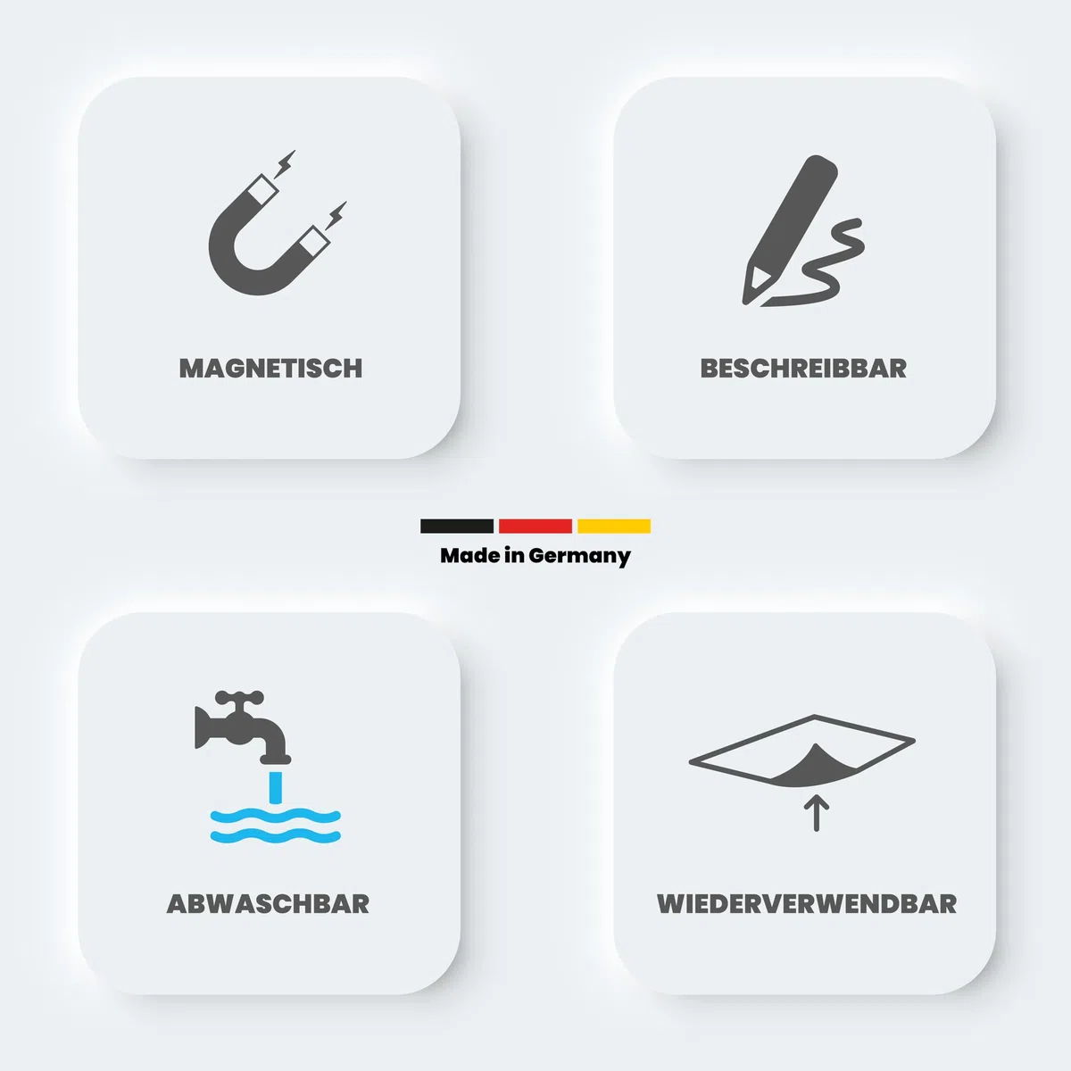 Juego de tarjetas Scrum Board Premium - Notas adhesivas magnéticas - Carteles - Tiras - Rotuladores solubles en agua