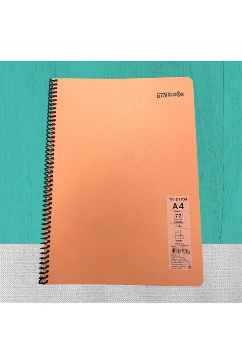 Umur Mynote Flex - Cuaderno espiral pastel A4 72 Yp cuadrícula plateada, tamaño único