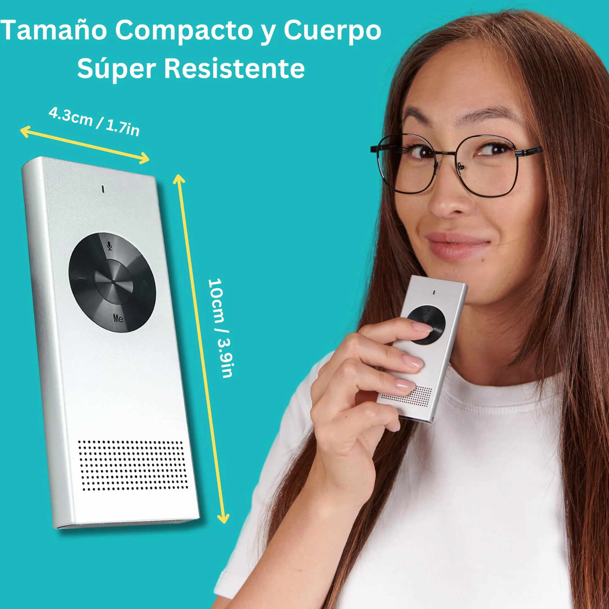 Enence Traductor Instantáneo Original, Muama Traductor Bidireccional de Inteligencia Artificial en Tiempo Real para 60+ Idiomas con Alta Precisión de Voz, Dispositivo Traductor Campeón de Pruebas