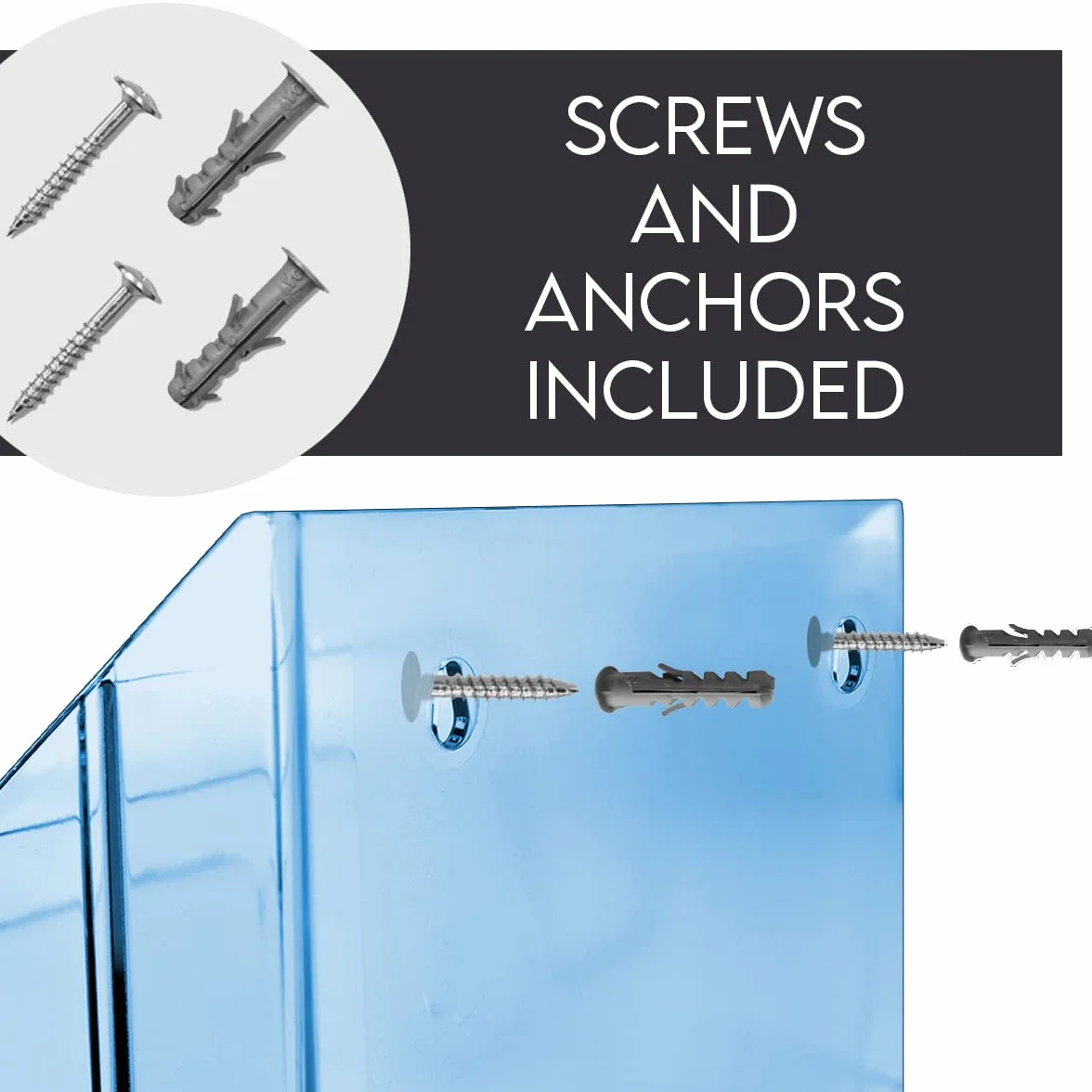 Acrimet Organizador vertical de triple carpeta de archivos azul transparente