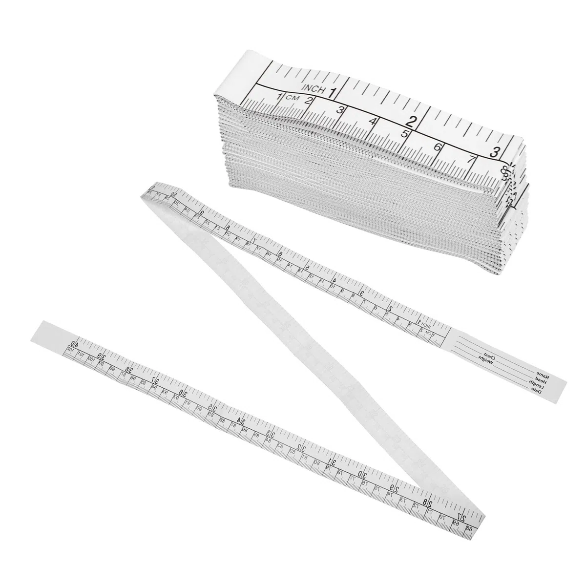 Gadpiparty 25piezas Reglas de Papel Graduadas Desechables de Longitud Cinta Métrica para Heridas Escala Métrica para Manualidades y Medición Corporal