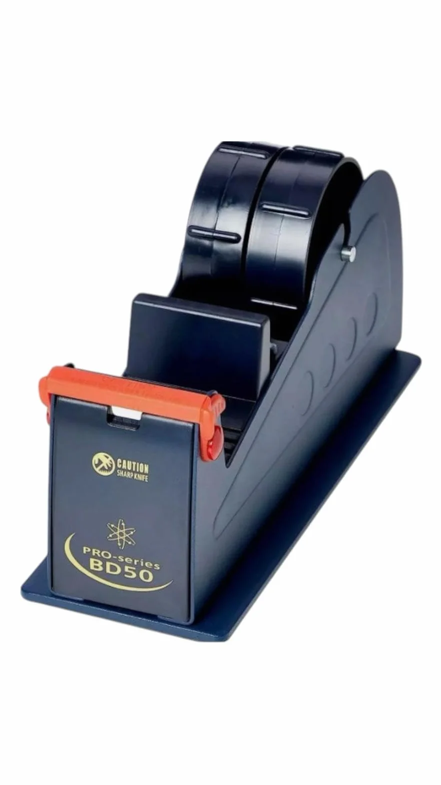 Flexo - Portarollos de sobremesa semiautomático para cinta de embalar, modelo MA99422, metal, 2 pulgadas, 1.5 pulgadas de diámetro