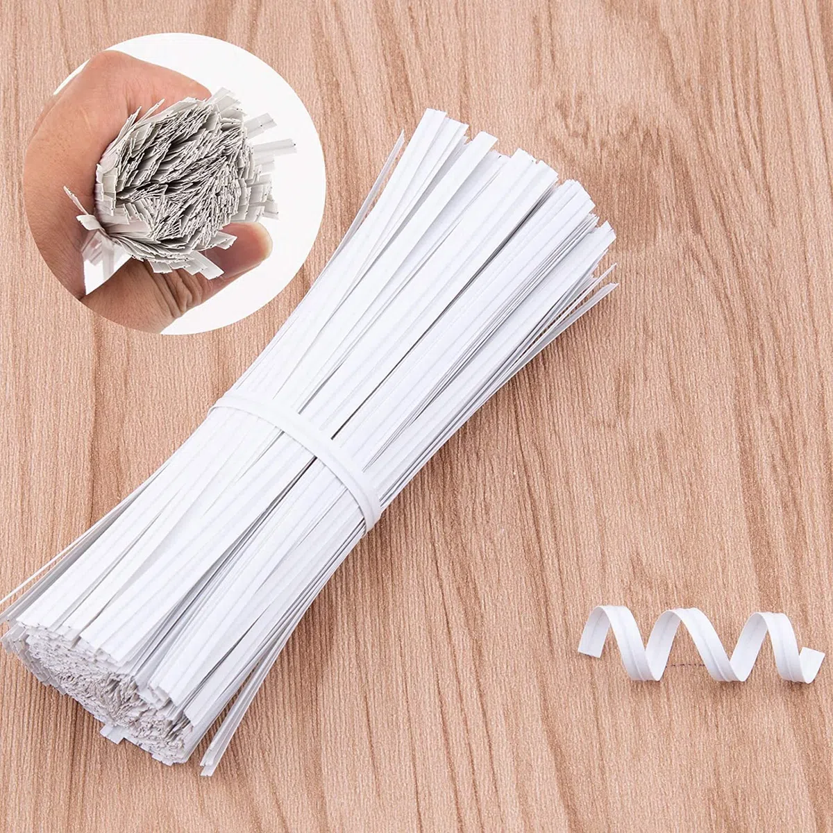 Luter - Lote de 1000 corbatas de papel (12 cm), color blanco