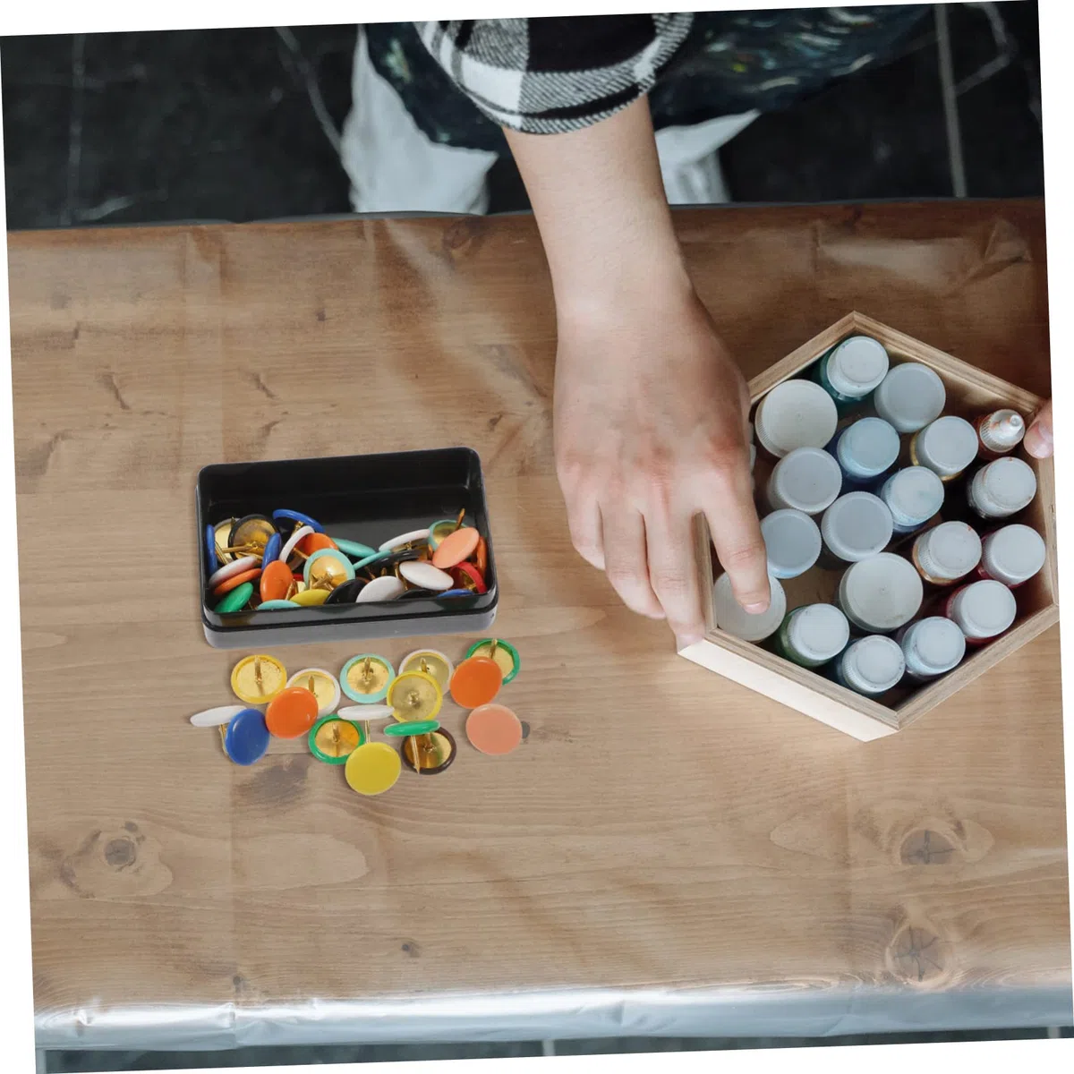 SHINEOFI 500piezas Chinchetas Coloridas Redondas para Oficina y Escuela De Pushpins Prácticos para Tableros De Anuncios Decoración y De Mensajes