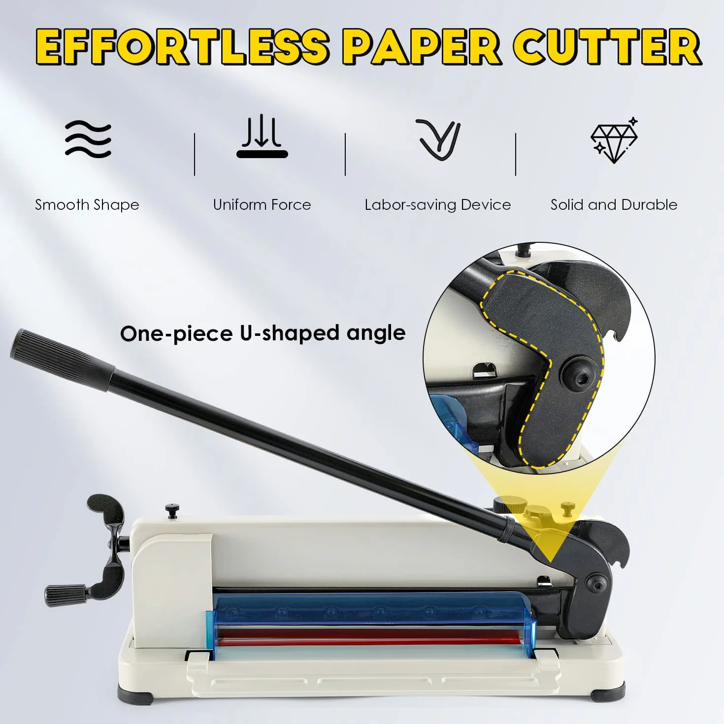 CGOLDENWALL Cortadora de Papel, Guillotina Industrial, 0.02 mm Precisión de Corte, 400 ojas- 4 cm Espesor Máximo de Corte, Adecuada para Oficina, Uso en Producción, para Tela de Cuero