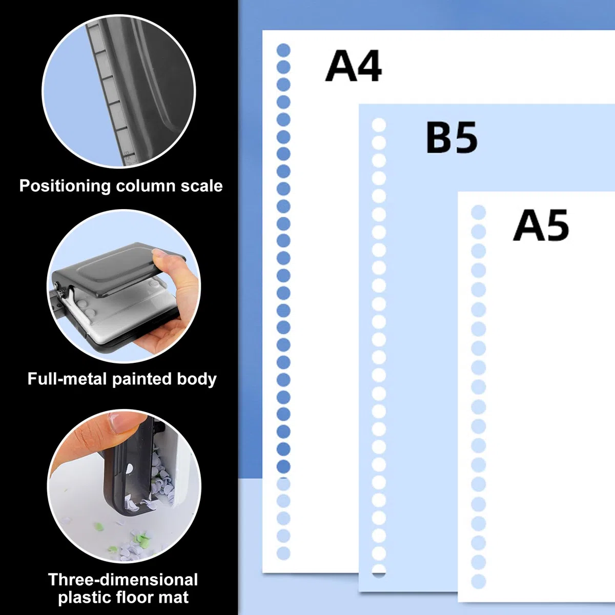 Encuadernadora De 10 Orificios Para Agendas, Encuadernadora Manual Encuadernadora Portátil Con Capacidad Para 10 Hojas, Con Distancia De Orificio De 9,5 Mm De Papel Portátil A4 B5 A5