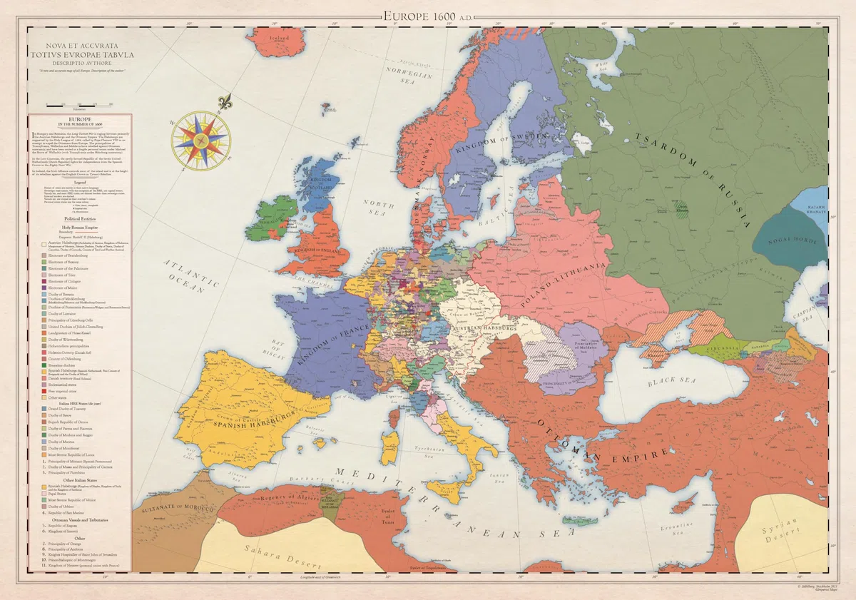 Europa 1600, Mapa Histórico (100x70cm)