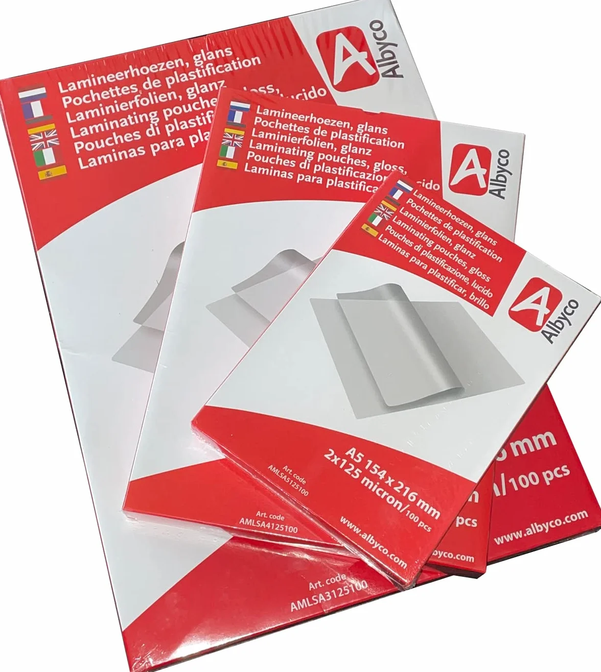 Albyco Bolsa de Laminación A4 Brillante 2x80 Micrones Paquete de 100 Piezas