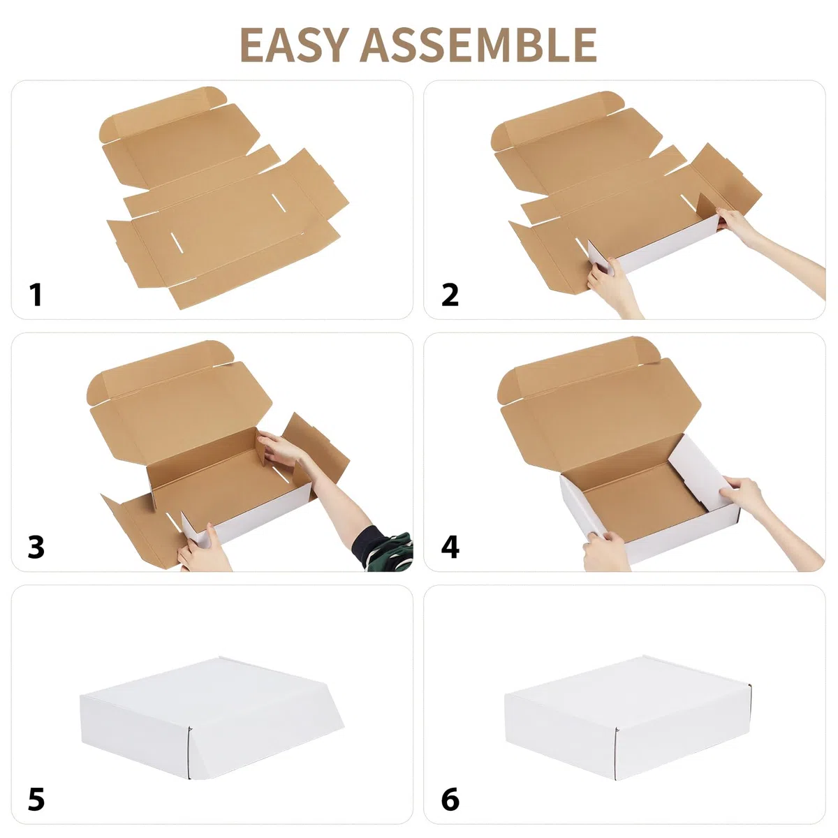 RLAVBL Juego de 30 cajas de envío de 11 x 8 x 2 pulgadas, caja de cartón corrugado blanco para embalaje, correo, pequeñas empresas