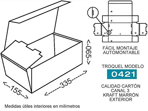 Pack 50 cajas para envíos 335x155x065mm. Caja automontable. Caja cartón Kraft. Montaje muy fácil y sencillo.Apta para envíos postales. Ultraresistentes. Ideal para tiendas online