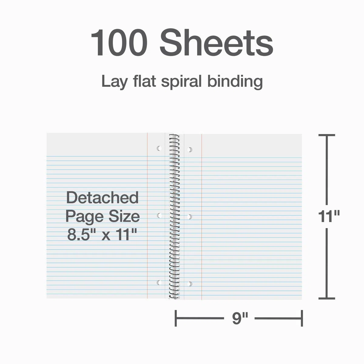 Oxford Cuaderno de espiral de 1 materia, cuaderno para la escuela, cubiertas de plástico, suministros de regreso a clases, rayas universitarias, 100 hojas, paquete de 5, colores primarios surtidos: