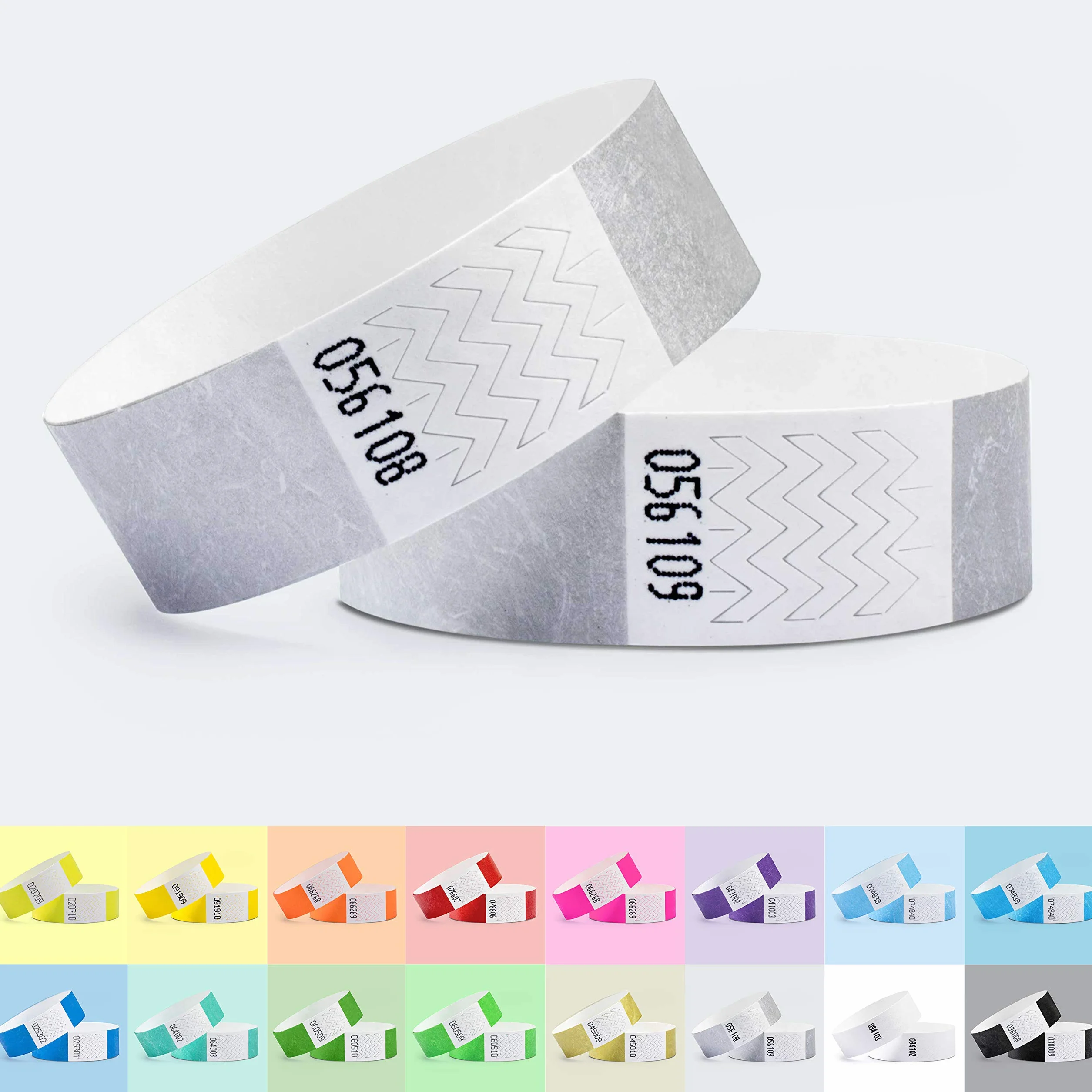 Pulseras de Seguridad 19 x 254 mm Plateado Pack de 1000