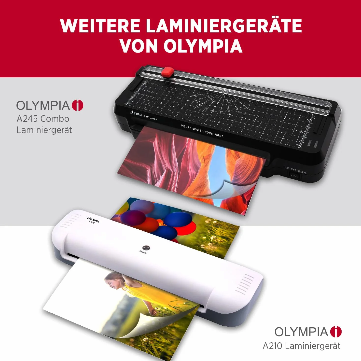Olympia A 230, zestaw do laminowania 4 w 1 A4, 75-125 mikronów, czarny