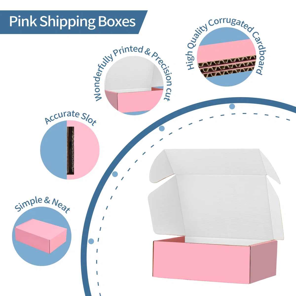 SNOGSWOG Paquete de 28 cajas de envío rosas de 22,8 x 15,2 x 7,6 cm para pequeñas empresas, caja de regalo de cartón corrugado para correo, envío, almacenamiento, envolver regalos