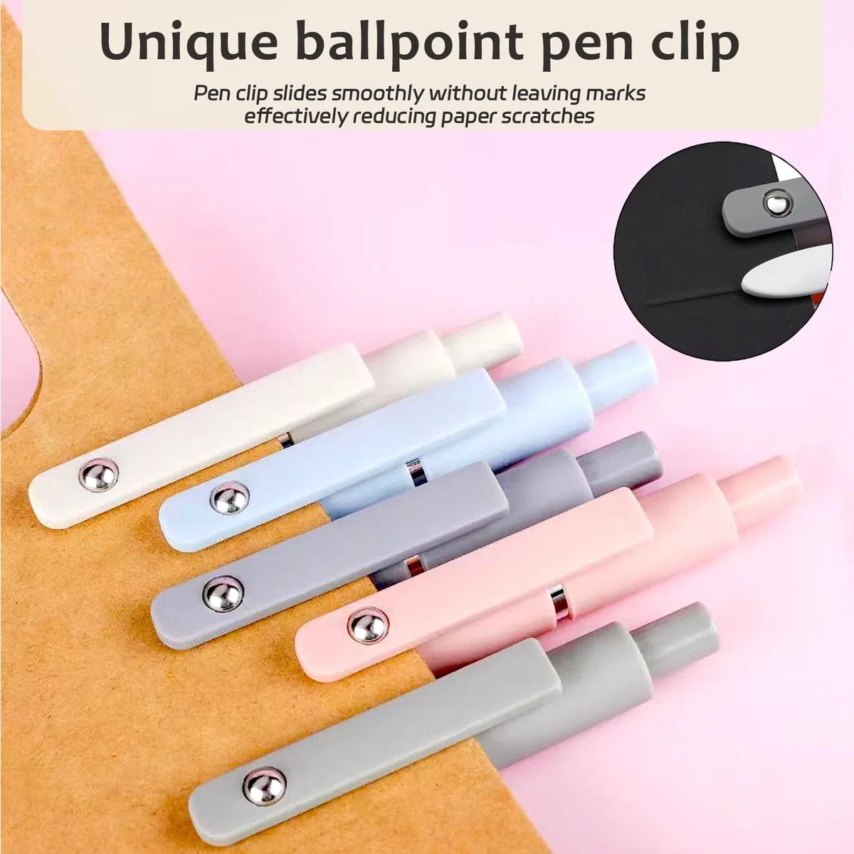 ACEES Bolígrafos de gel, 5 bolígrafos de tinta negra de punta fina de 0,5 mm con escritura suave, bolígrafos de secado rápido para diario, bolígrafos bonitos y estéticos, suministros escolares de