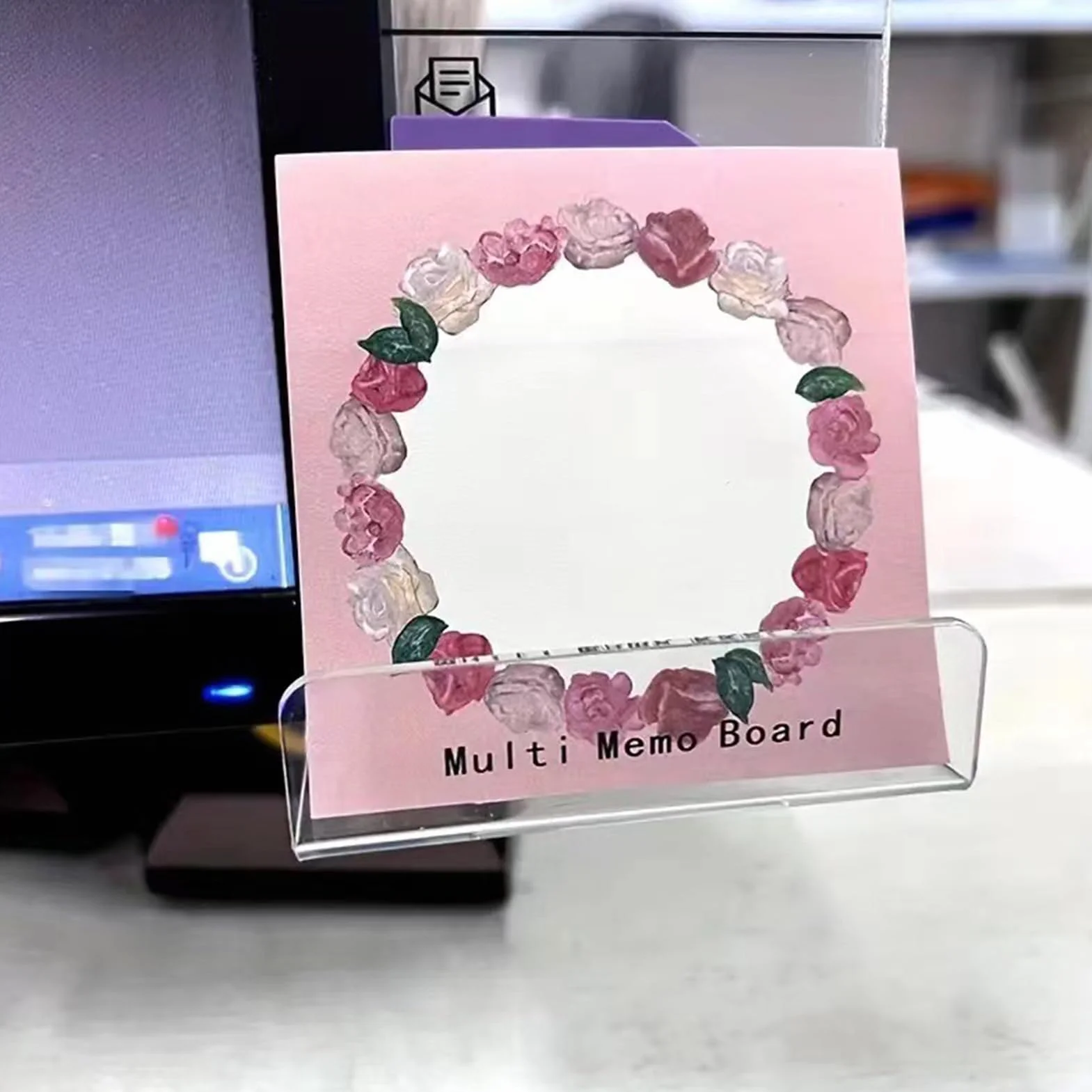 Porta Notas Para Monitor | Panel Lateral Acrílico Transparente Para Computadora | Organizador Adhesivo De Mensajes Para Escritorio Con Montaje Lateral Y Accesorios De Oficina Para Teléfono Y