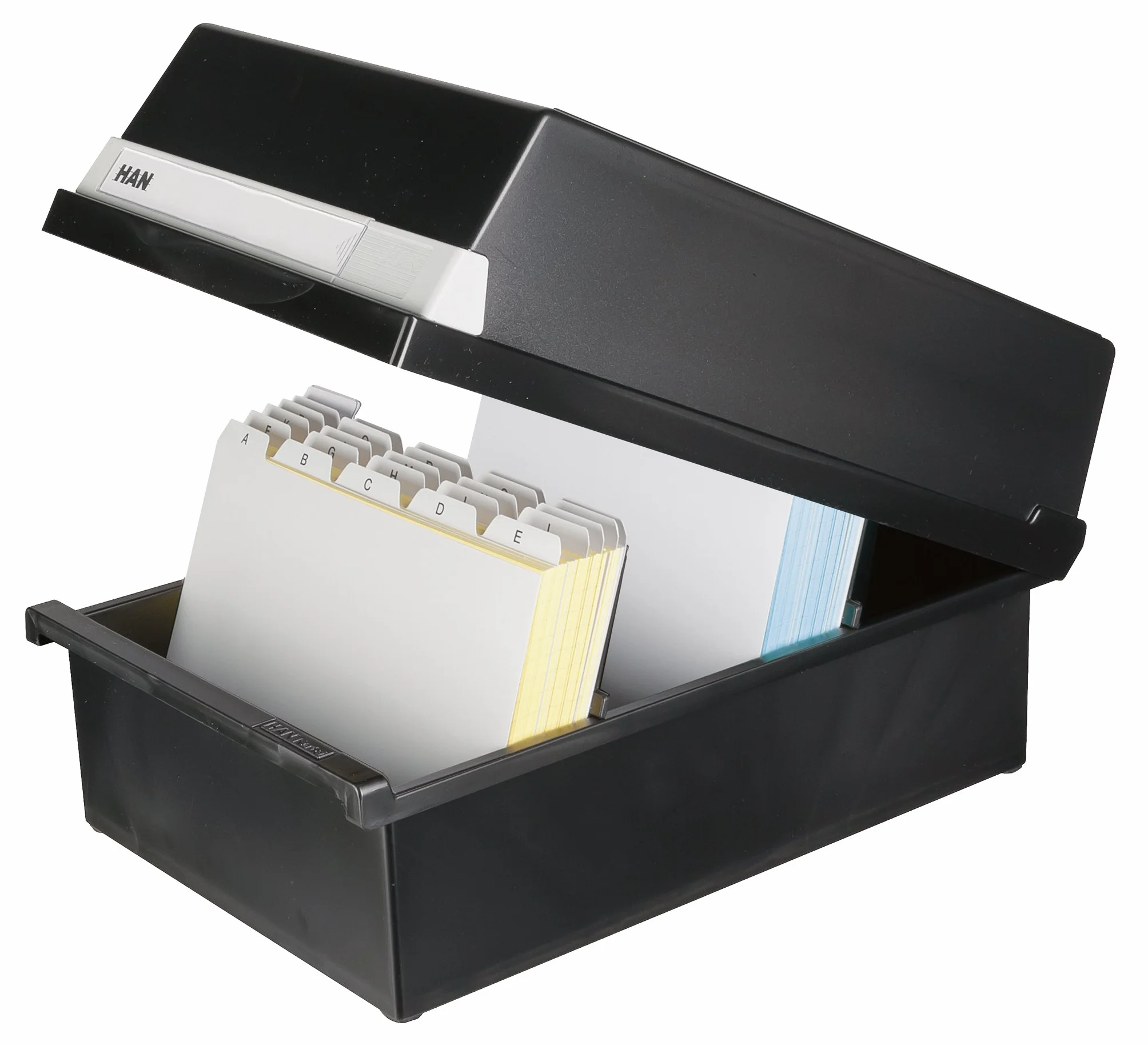 Han 955 Fichero para tarjetas A5 1300 tarjetas poliestireno negro 235x190x360 mm