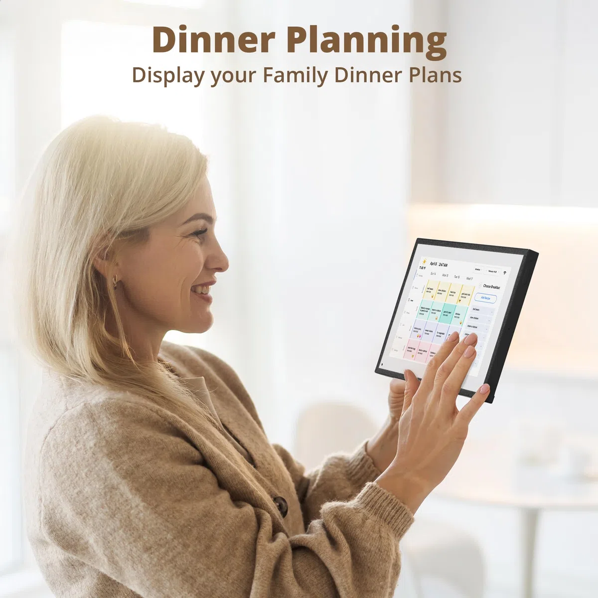 Dragon Touch Calendario, Calendario Digital 2025 de 10.1 Pulgadas, planificador de Pared Familiar, Pantalla táctil interactiva Full HD 1080P, Tabla Inteligente de tareas y organización del hogar