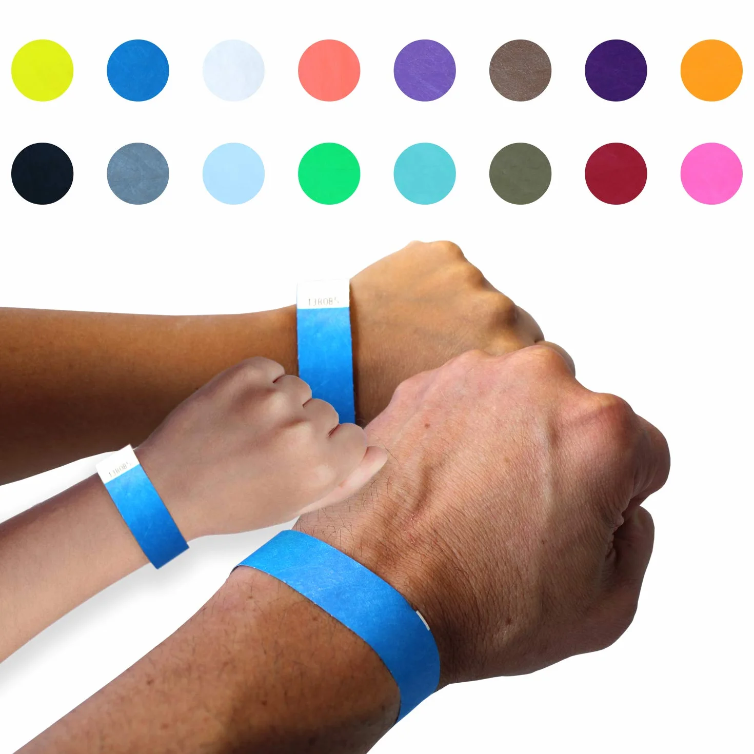 Pack 600 Pulseras papel TYVEK para eventos 19mm Multi colores
