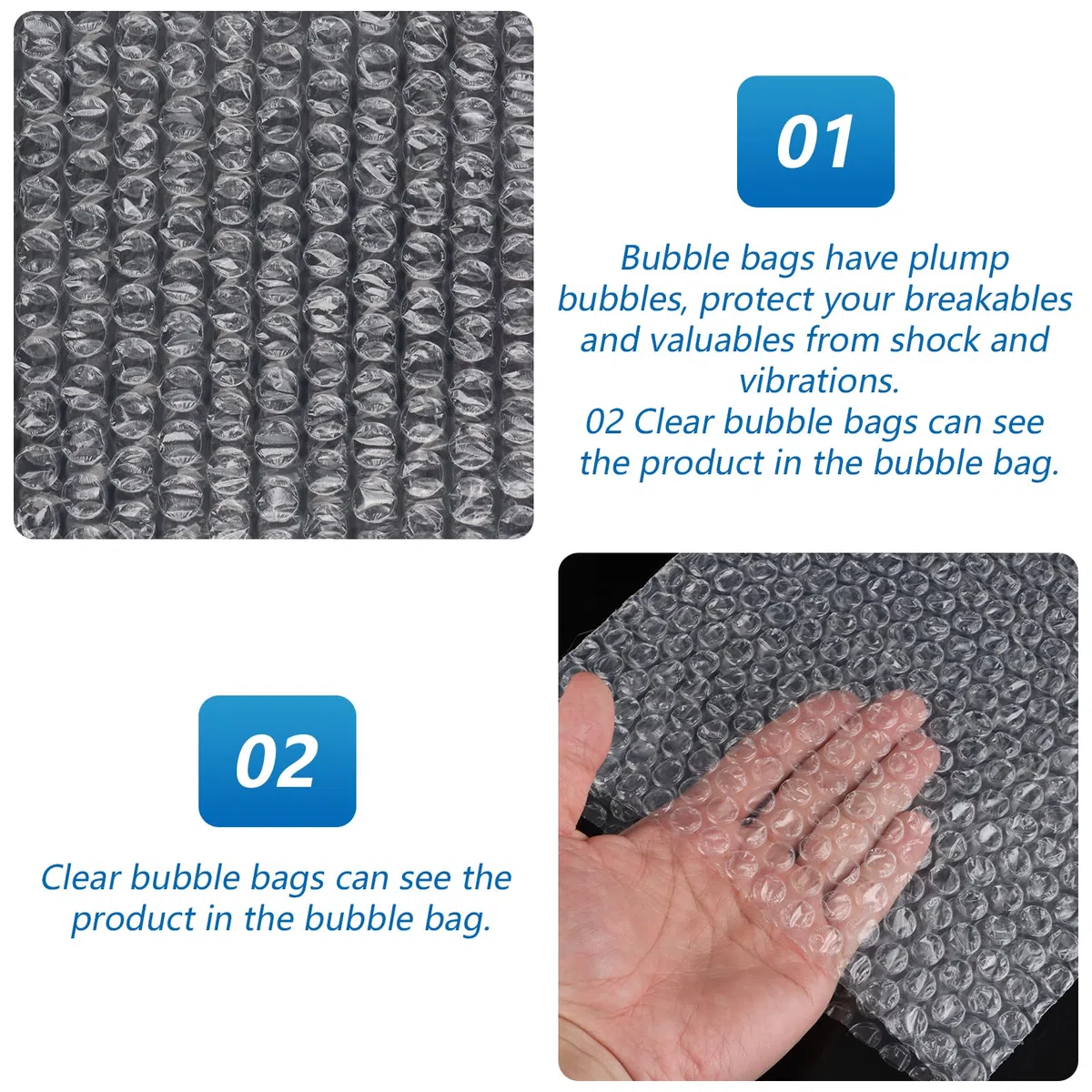 CYEER 50 bolsas de burbujas de 30 x 40 cm, envoltura de burbujas, bolsas de burbujas, bolsas de burbujas, material de embalaje de burbujas para envío, acolchado resistente a los golpes