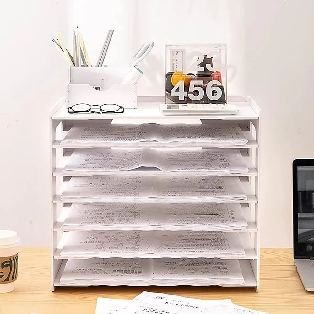 Soporte de papel A3 – Bandeja de escritorio extra grande y organizador de archivos de revistas para la escuela y la oficina, ideal para organizar documentos y archivos