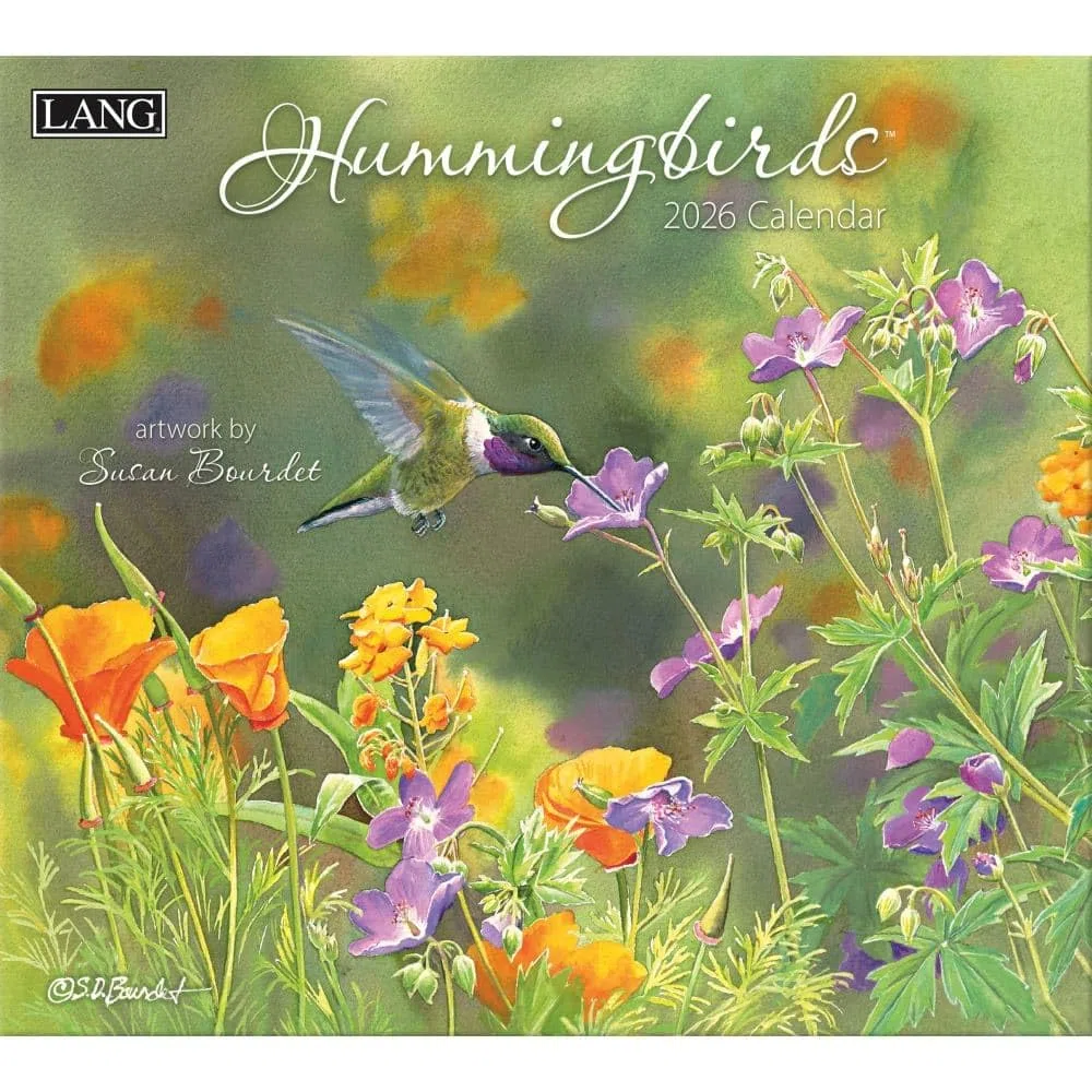 Lang, Calendario de pared 2026 de Colibríes por Susan Bourdet