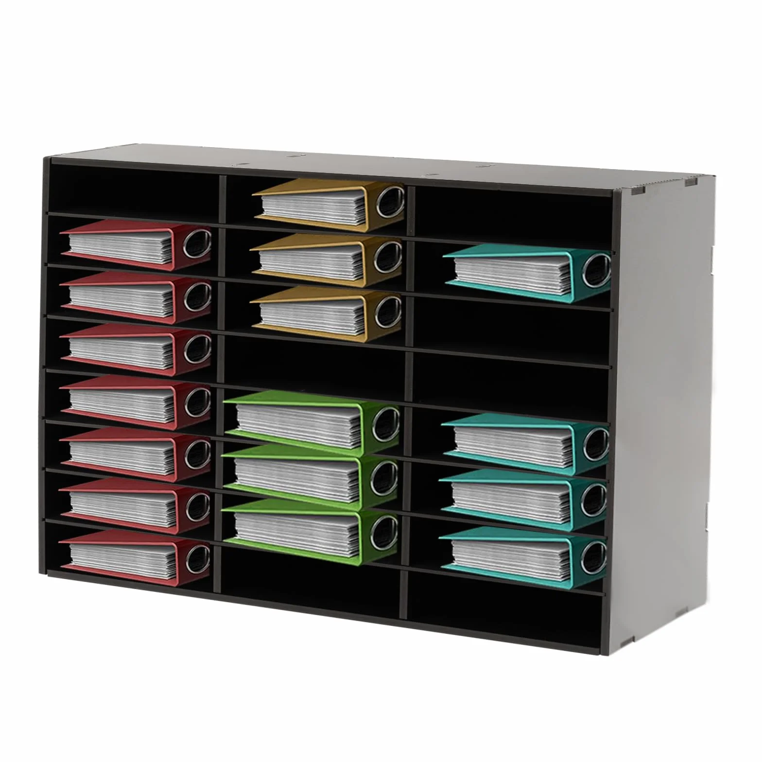 Organizador de oficina con 36 compartimentos, archivador de escritorio, buzón de oficina, para guardar documentos, cuadernos y carpetas (negro)