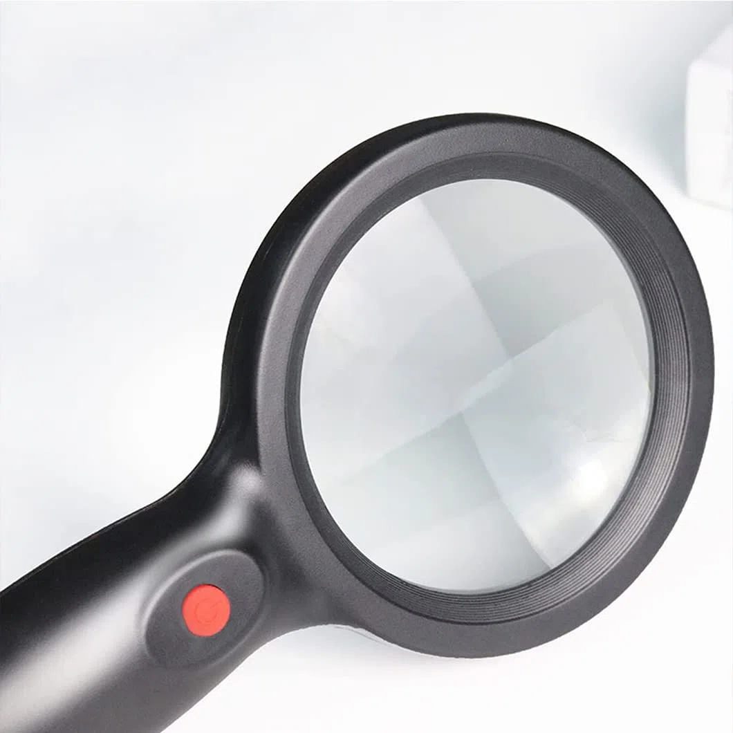 CanEve Lupa de Mano 30X con 18 Luces LED, Lupa iluminada iluminada, Lupa de Lectura for degeneración Macular, Lectura de Personas Mayores, Soldadura, inspección, Blanco C Lupa (Color : Schwarz)
