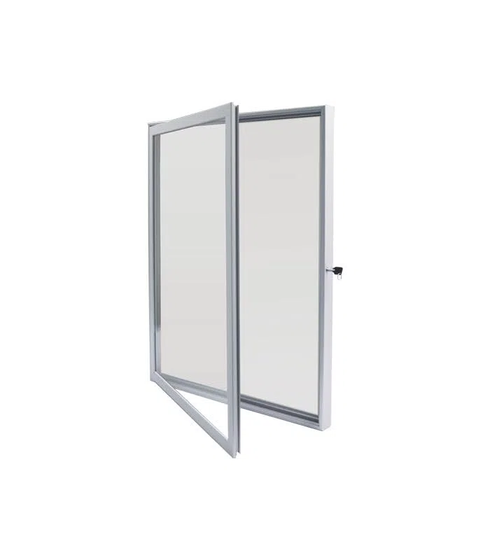 Vitrina para Anuncios de Aluminio, Tablón de Anuncios fondo Metálico, Tablero de Anuncios con Cerradura (600x800mm)