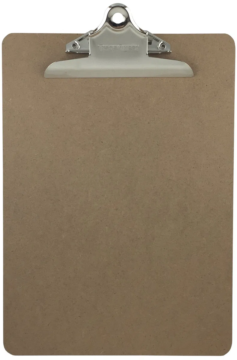 Portapapeles de tamaño de carta (22,8 x 31,7 cm), con pinza estándar, paquete de 12 unidades