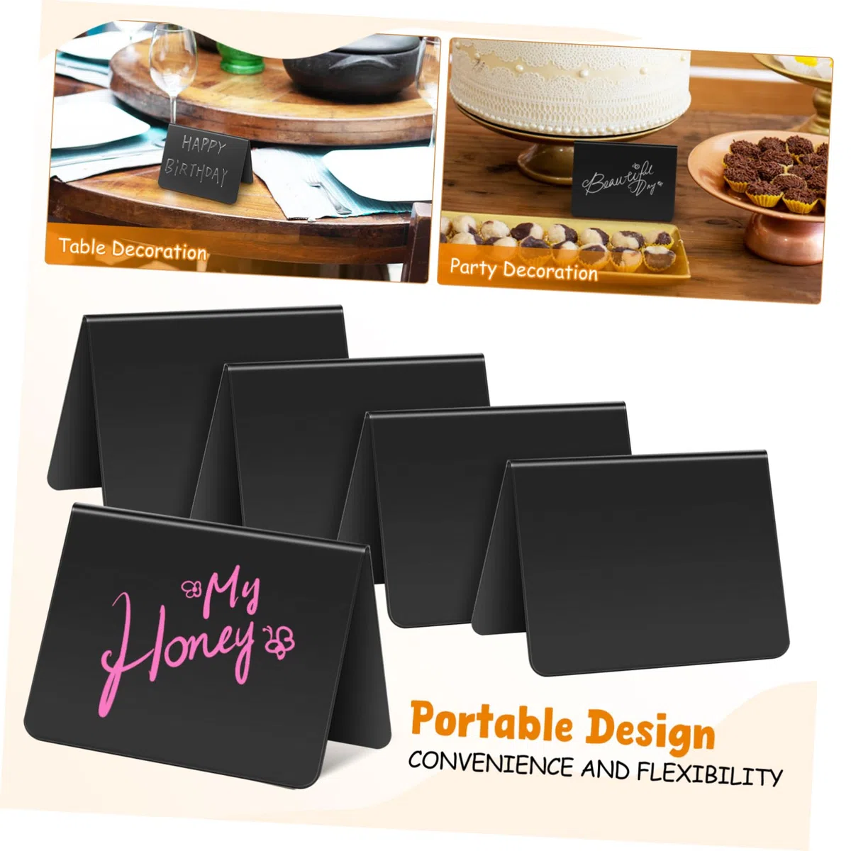 Uonlytech 40 Pizarras Pequeñas de Pvc Negras para Buffet Diseño Simple y Forma en V, Ideales para Restaurantes y Fiestas, Resistentes y Abundantes para Señalización de Comida