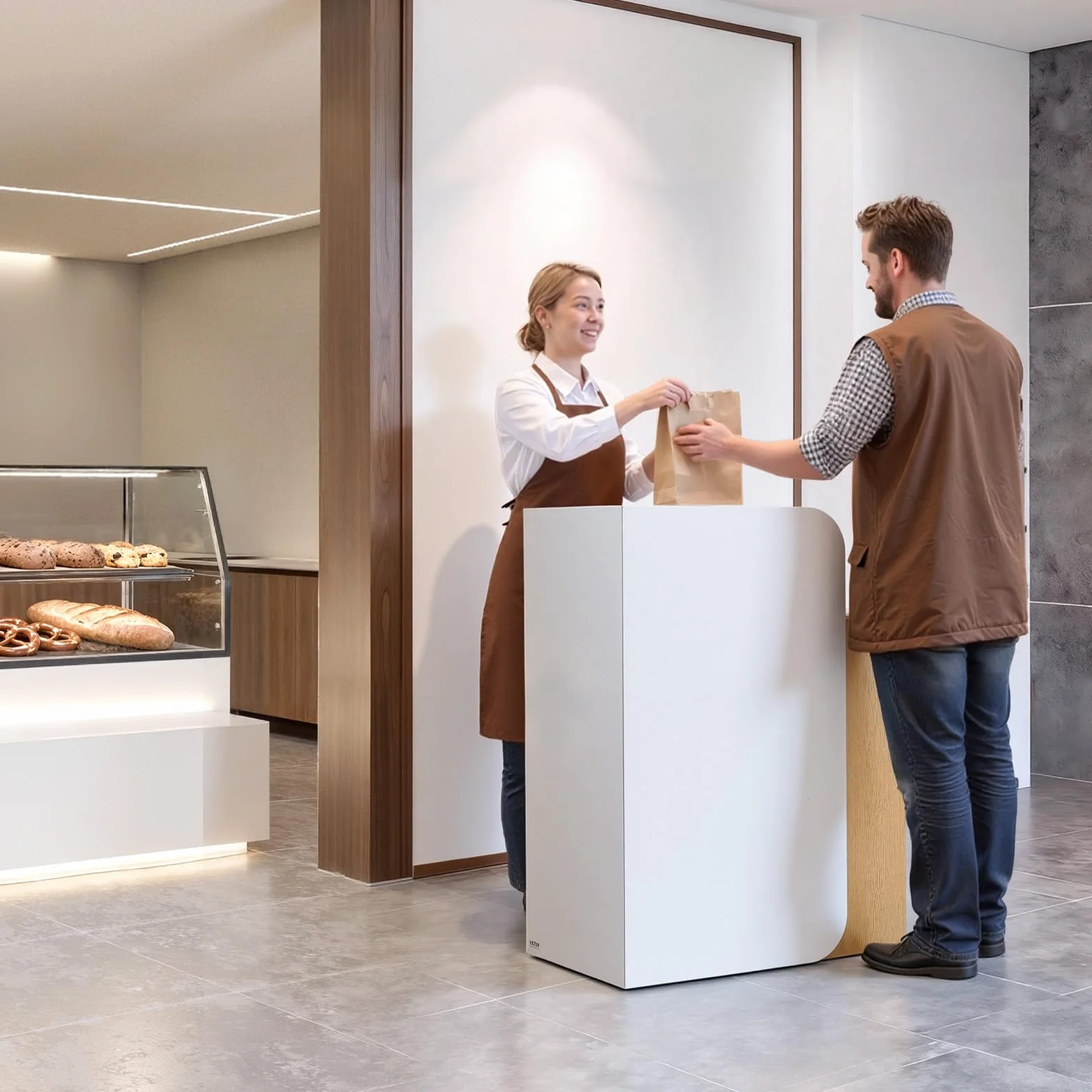 VEVOR Mostrador de Recepción 80 x 45 x 100 cm Mesa con Luz LED y 2 Cajones