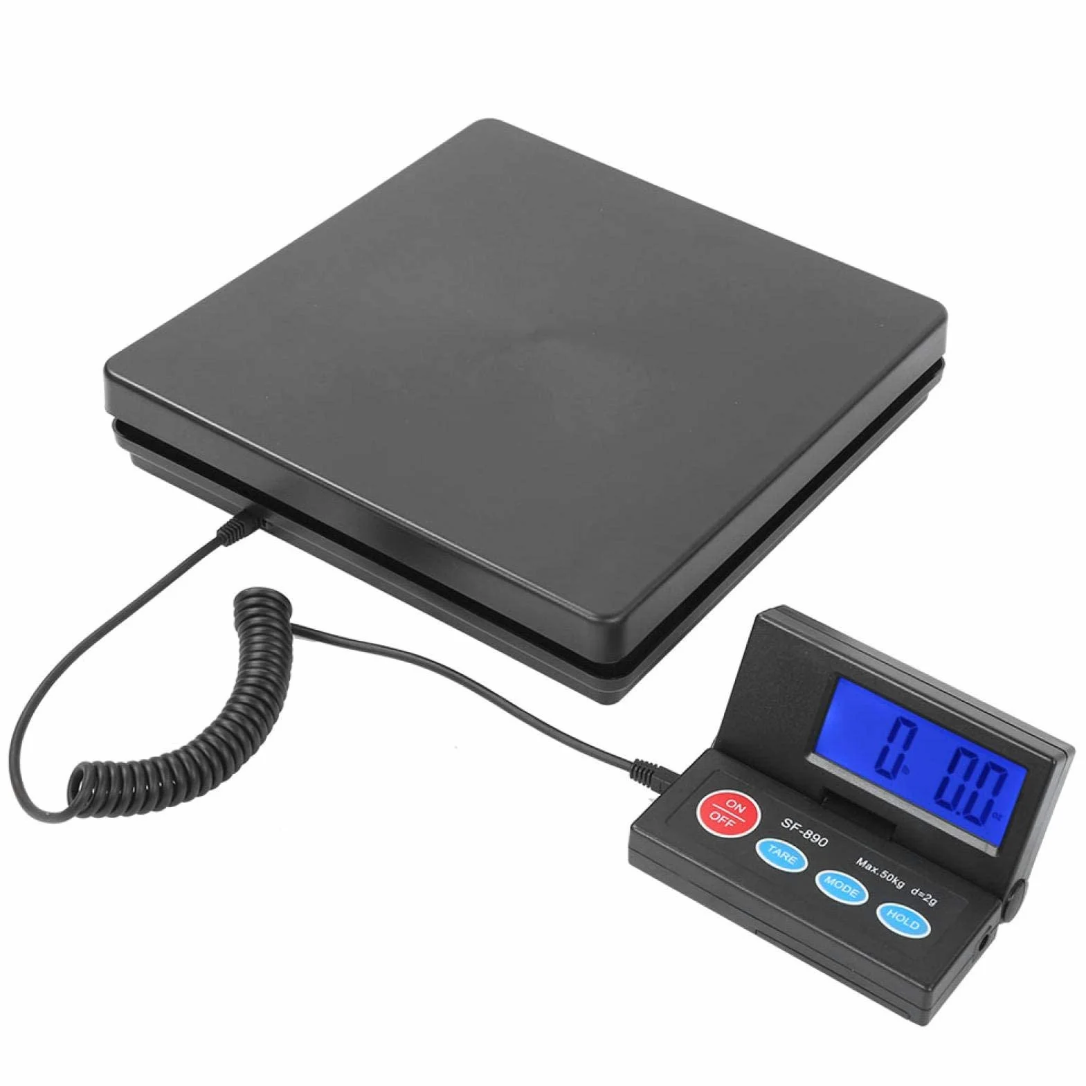 Báscula digital para envíos postales 50 kg/2 g, balanza grande con pantalla LCD, apagado automático