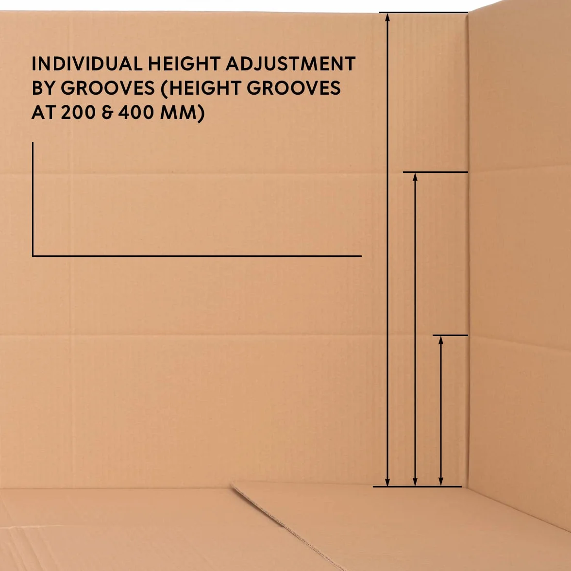verpacking 2 cajas de cartón plegables de 1200 x 600 x 600 mm, eje BC, altura variable en 200 y 400 mm, cartón marrón DHL, tamaño máximo del paquete de DHL